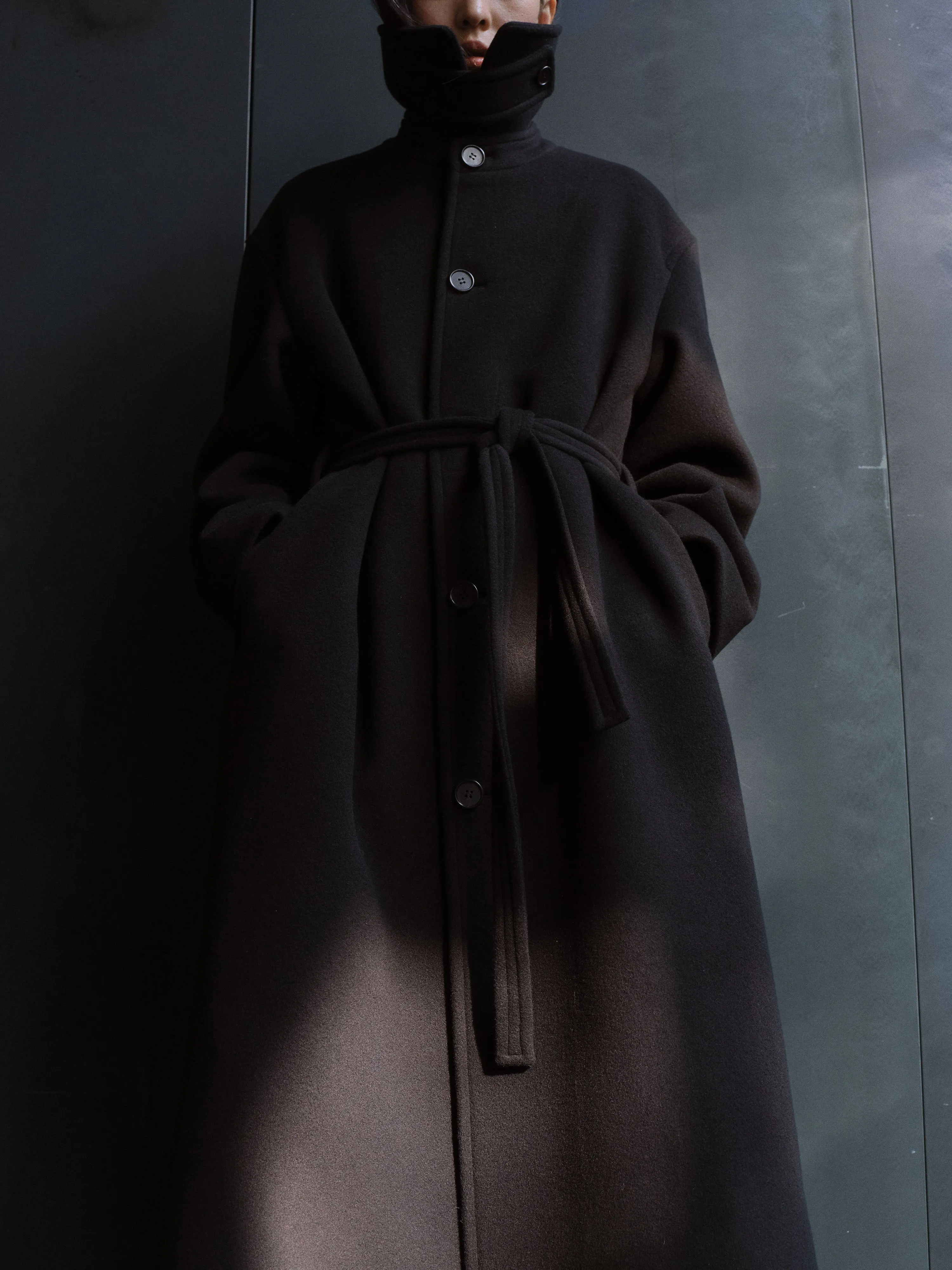 GRACE WOOL BALMACAAN LONG COAT (BLACK)