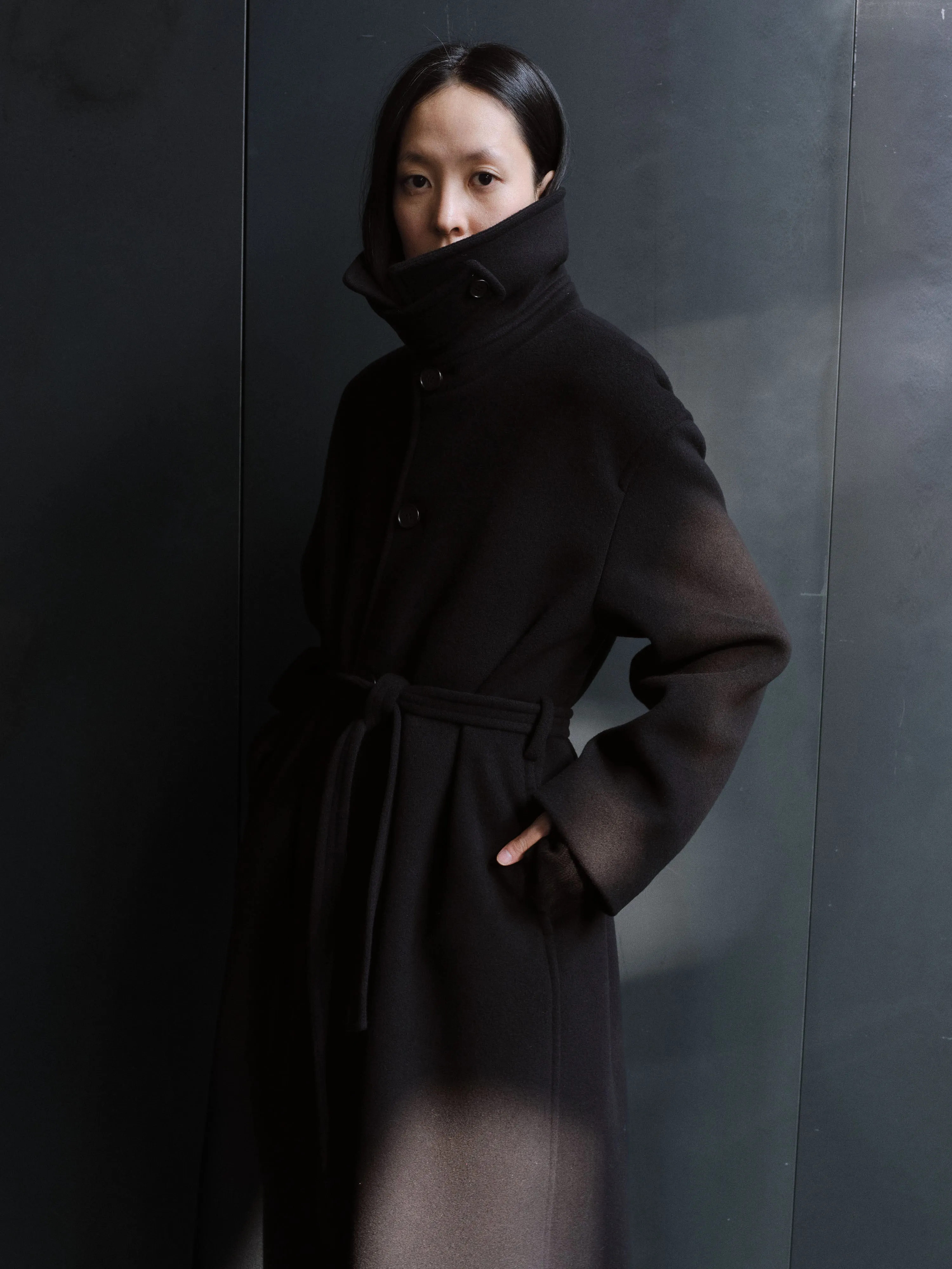 GRACE WOOL BALMACAAN LONG COAT (BLACK)