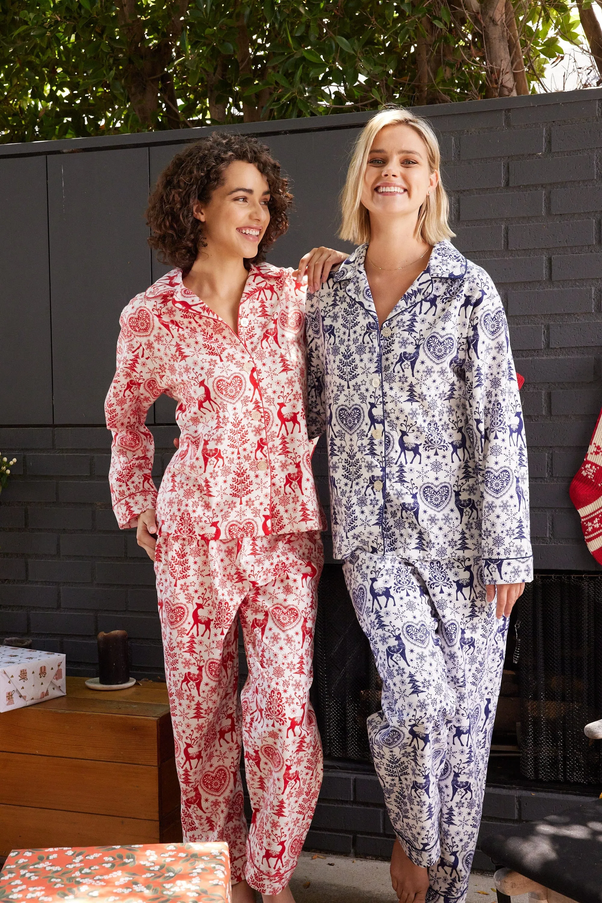 Holly Jolly Flannel Pajama - Blue