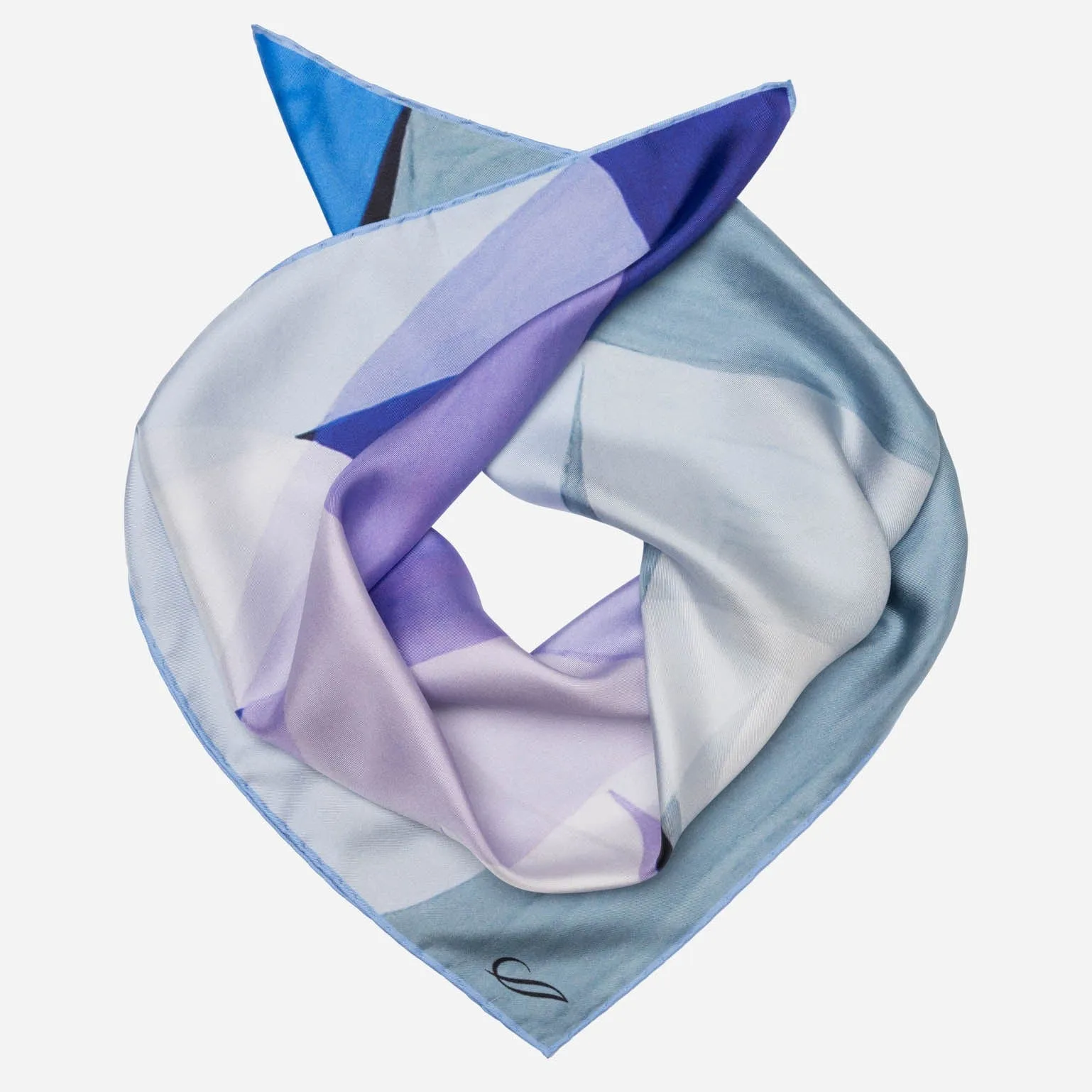 Jazz - Hand Rolled Silk Neckerchief - Blue