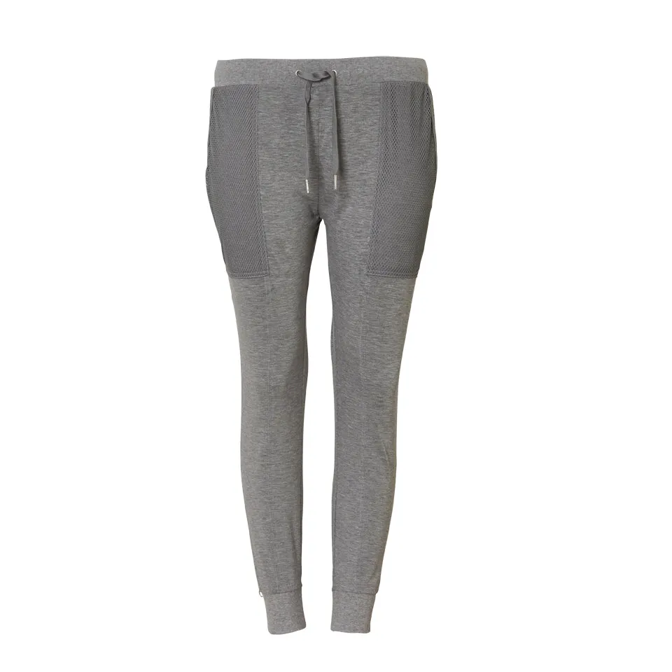 LILLY 3/4 MESH POCKET PANT - GREY MARLE