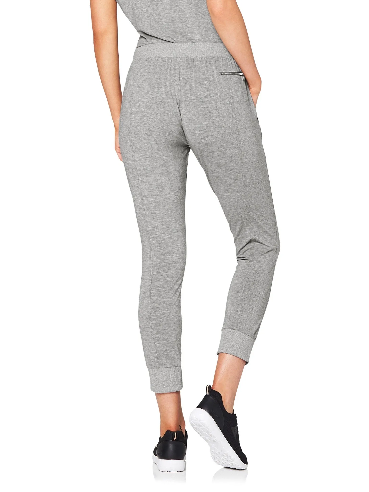 LILLY 3/4 MESH POCKET PANT - GREY MARLE