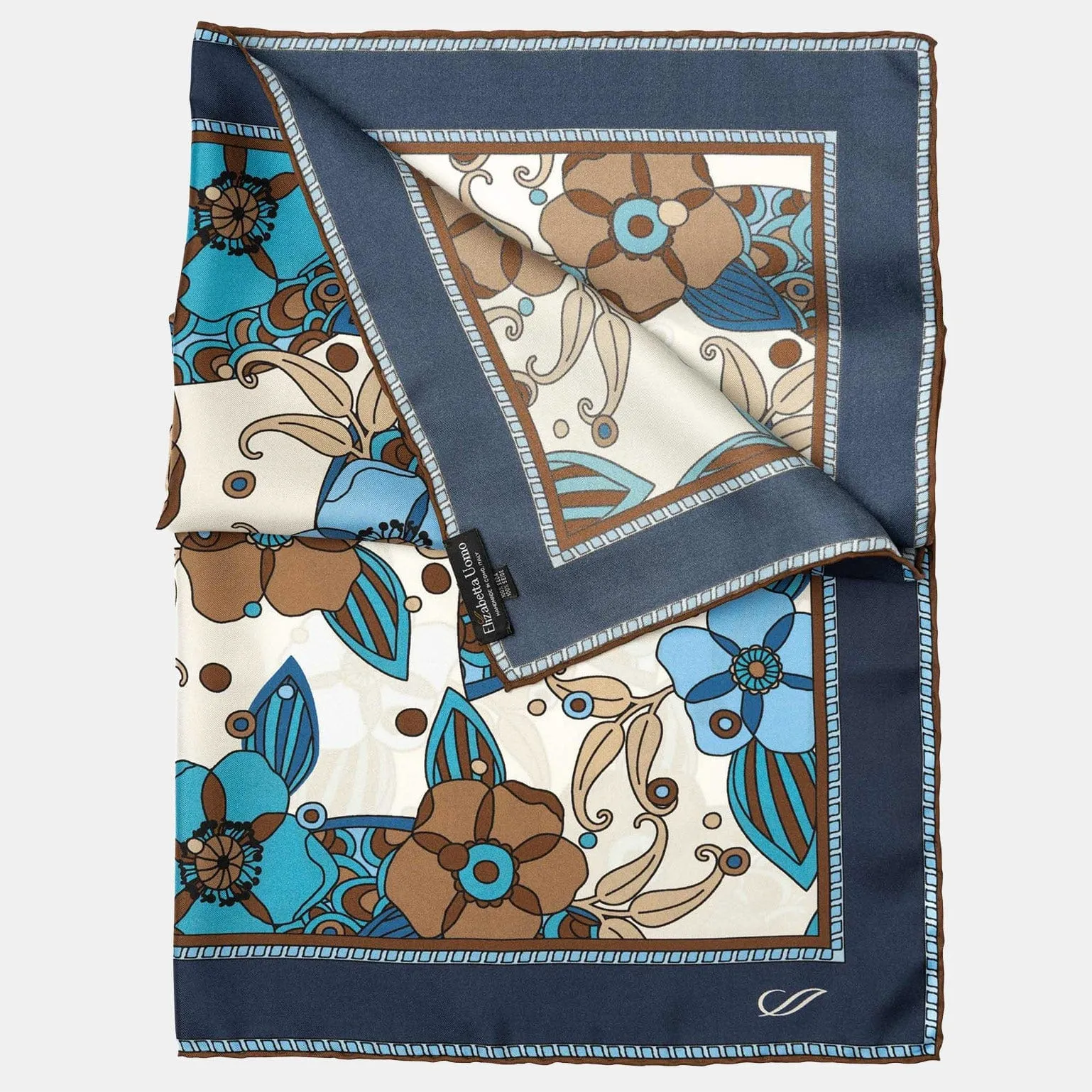 Lombardi - Hand Rolled Silk Neckerchief - Blue