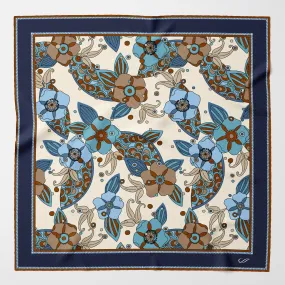 Lombardi - Hand Rolled Silk Neckerchief - Blue