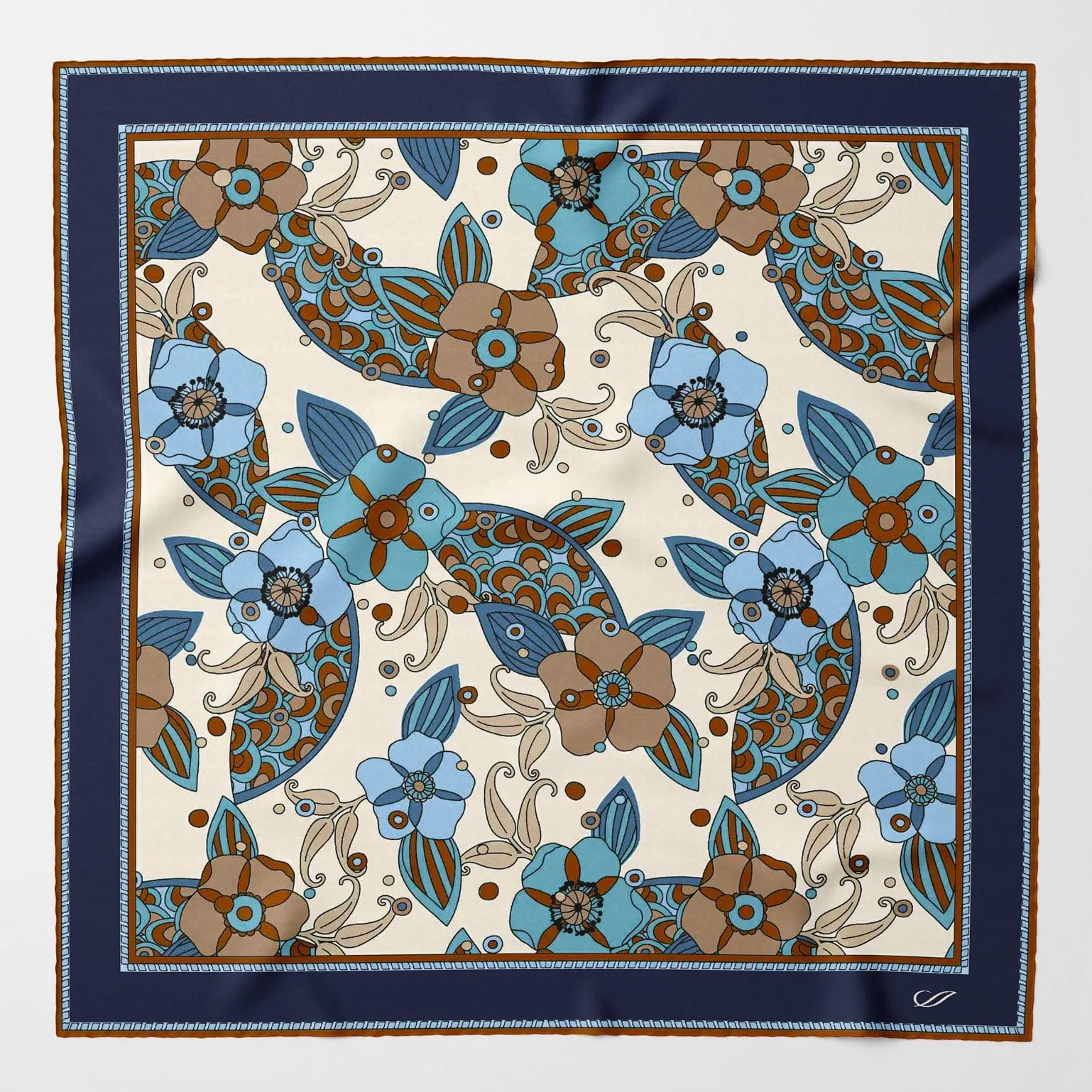 Lombardi - Hand Rolled Silk Neckerchief - Blue