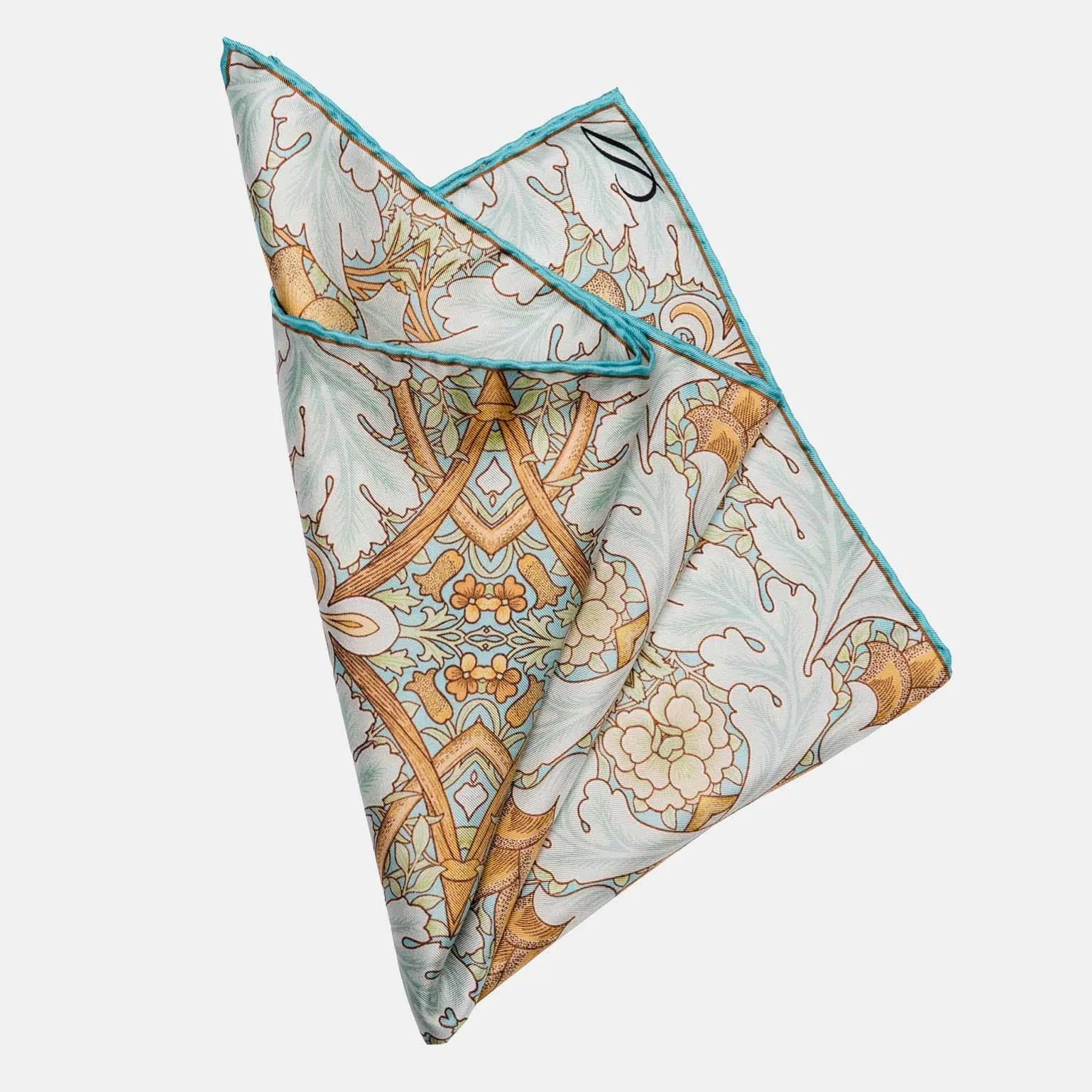 Londra - Silk Pocket Square - Aqua