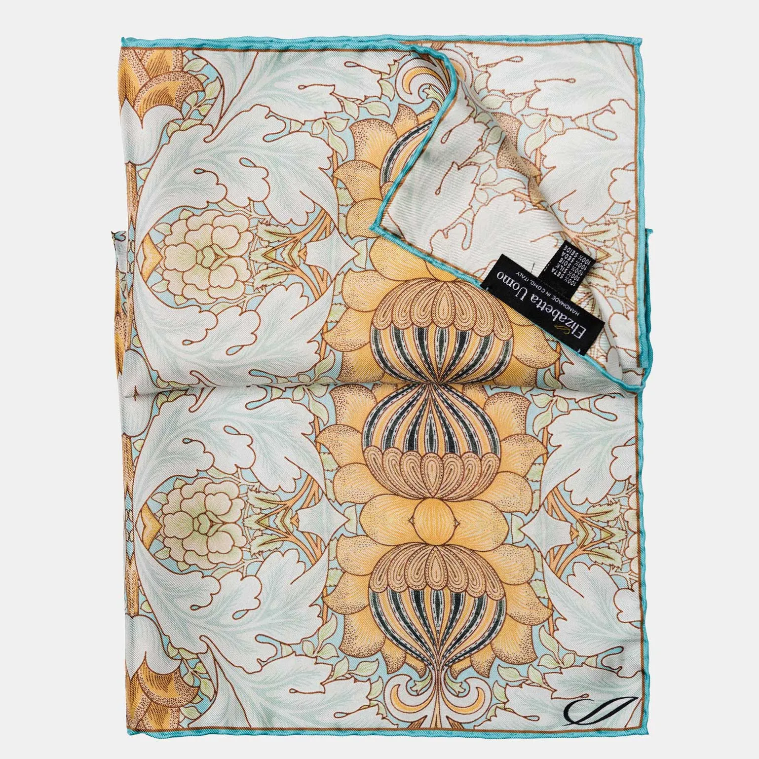 Londra - Silk Pocket Square - Aqua