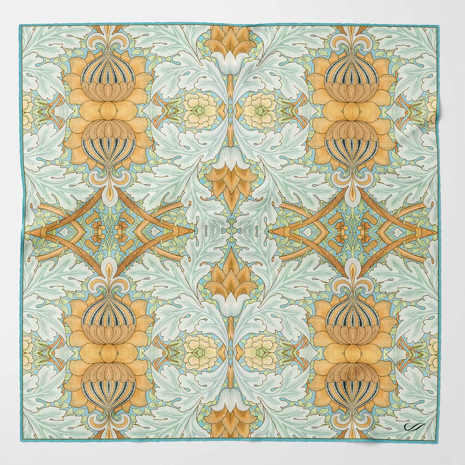 Londra - Silk Pocket Square - Aqua