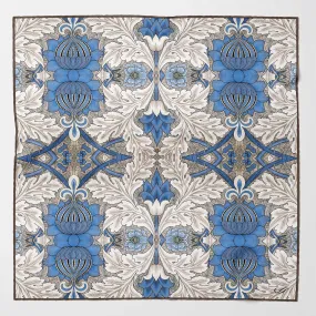 Londra - Silk Pocket Square - Blue and Tan