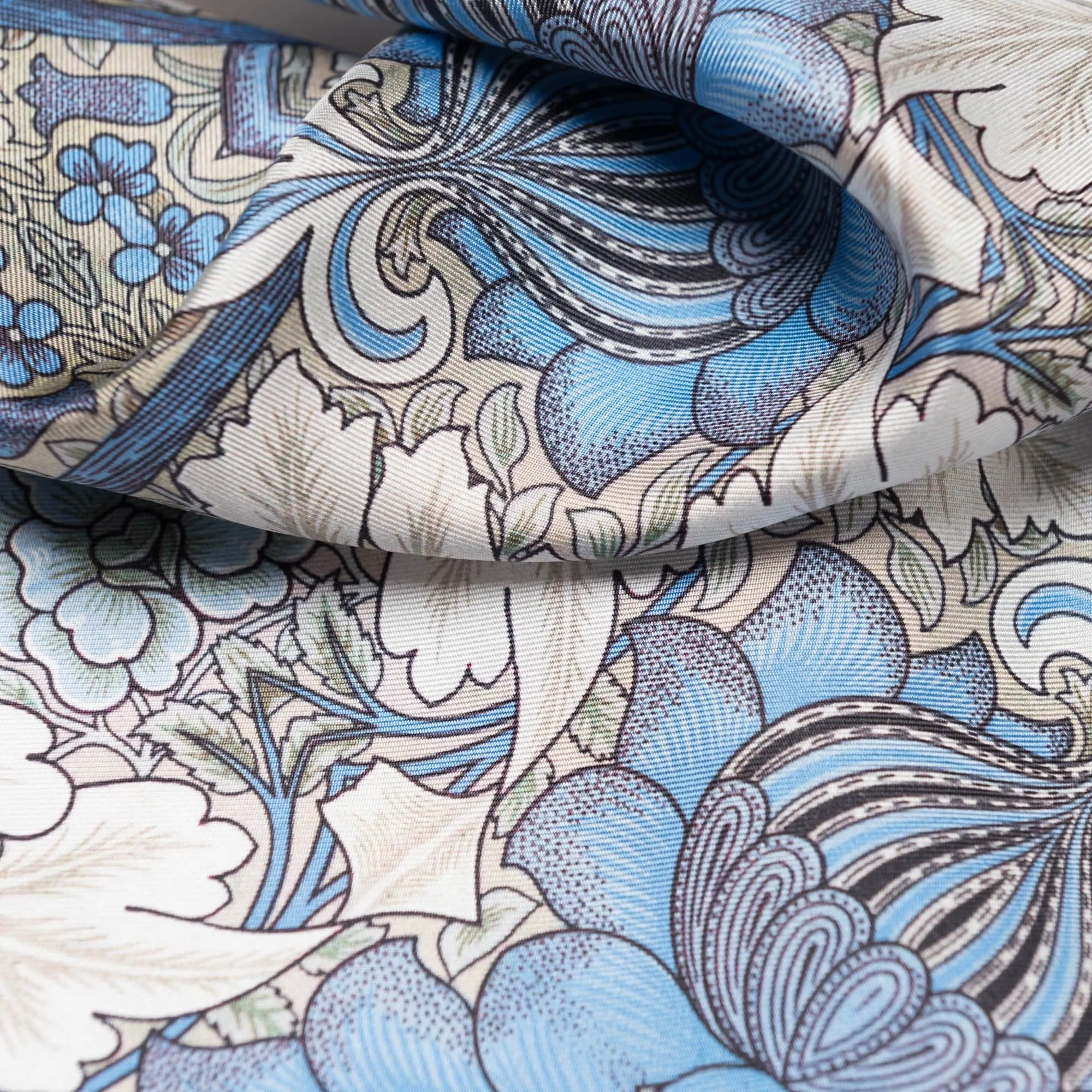 Londra - Silk Pocket Square - Blue and Tan