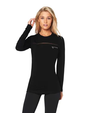 LORES LONG SLEEVE SPORT MESH TEE - BLACK