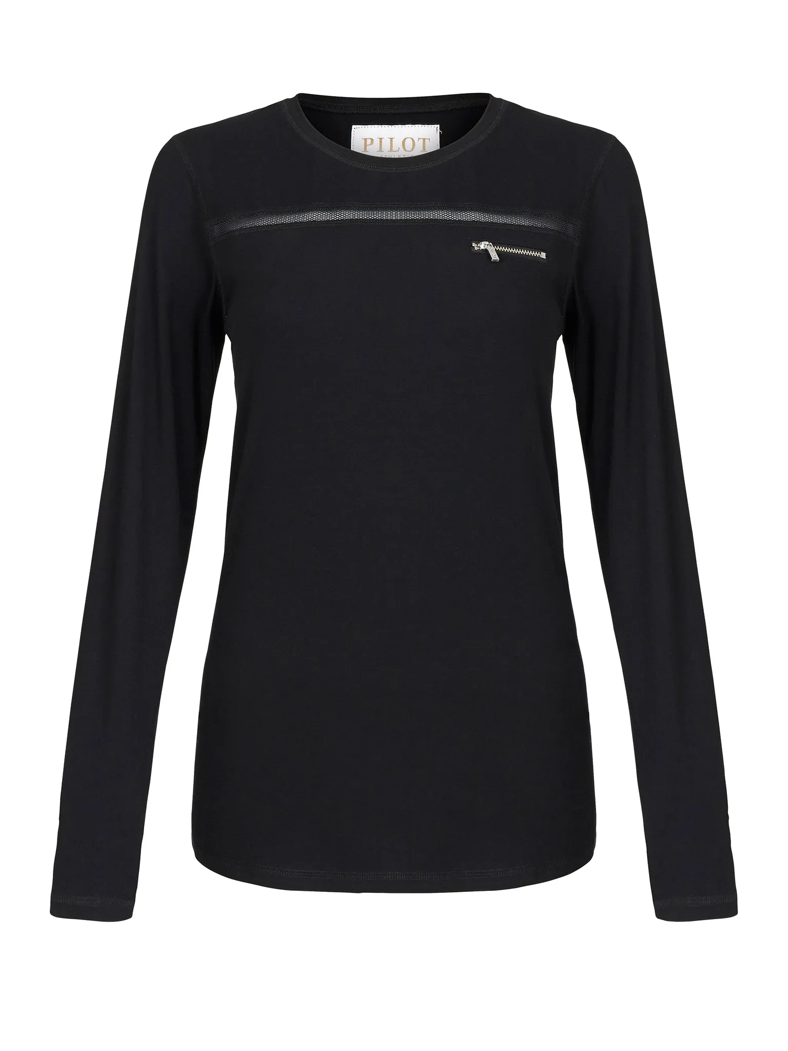 LORES LONG SLEEVE SPORT MESH TEE - BLACK