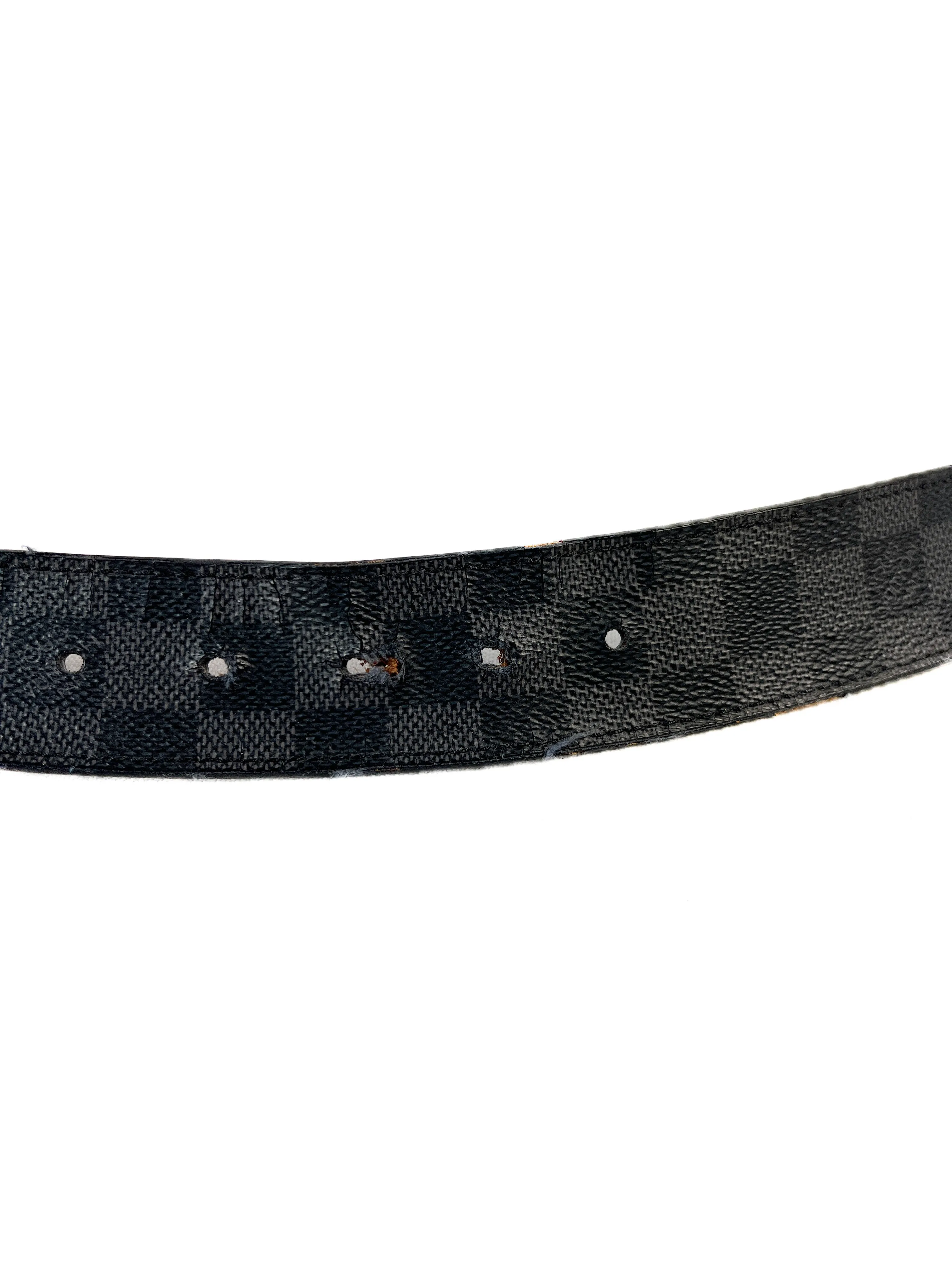 Louis Vuitton damier graphite belt size 95 AC2146