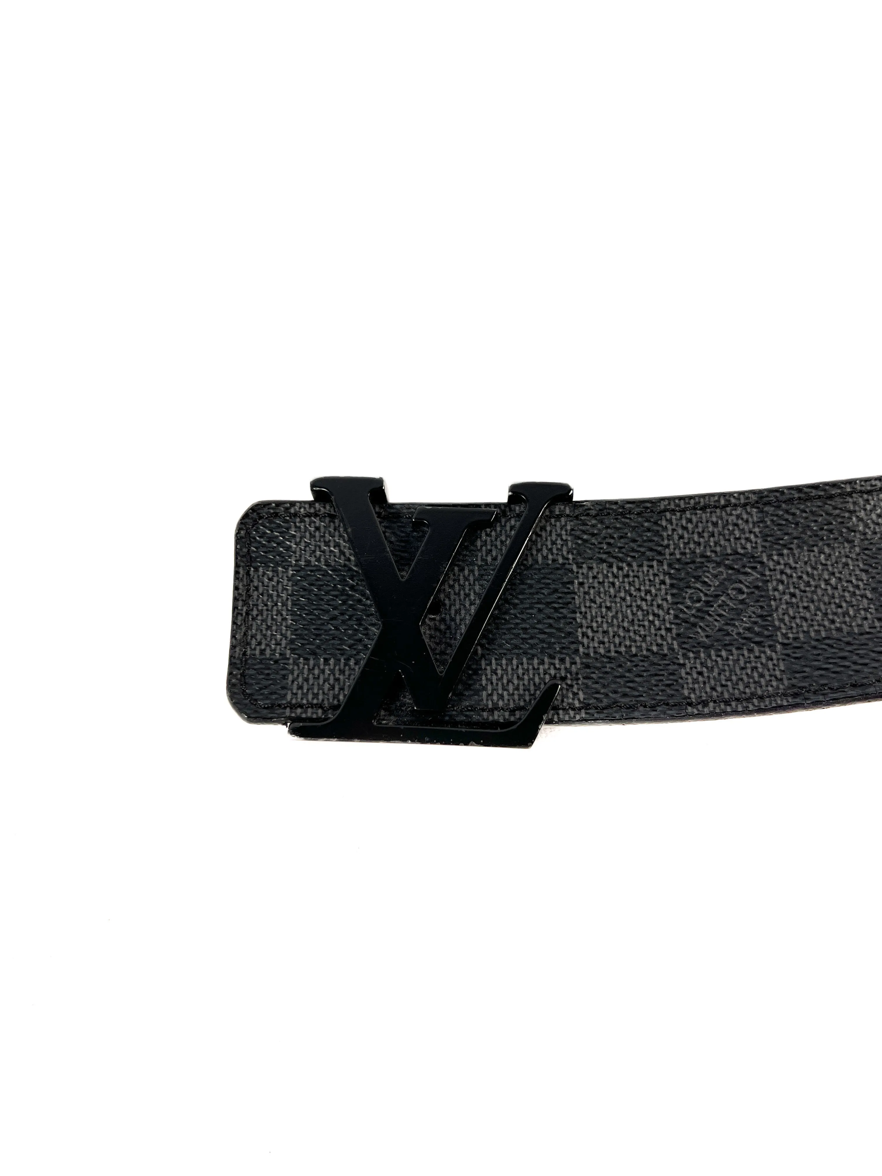 Louis Vuitton damier graphite belt size 95 AC2146