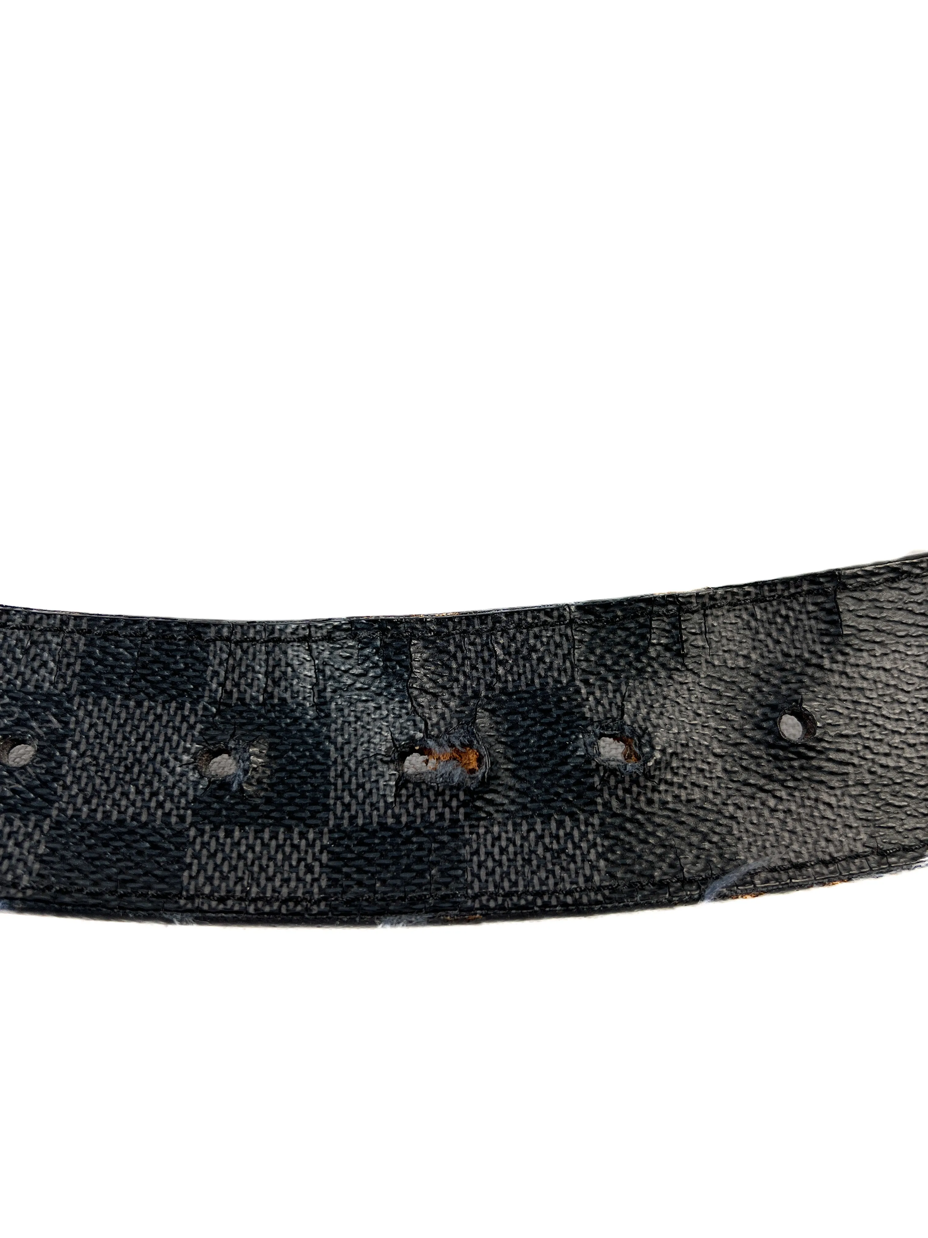 Louis Vuitton damier graphite belt size 95 AC2146