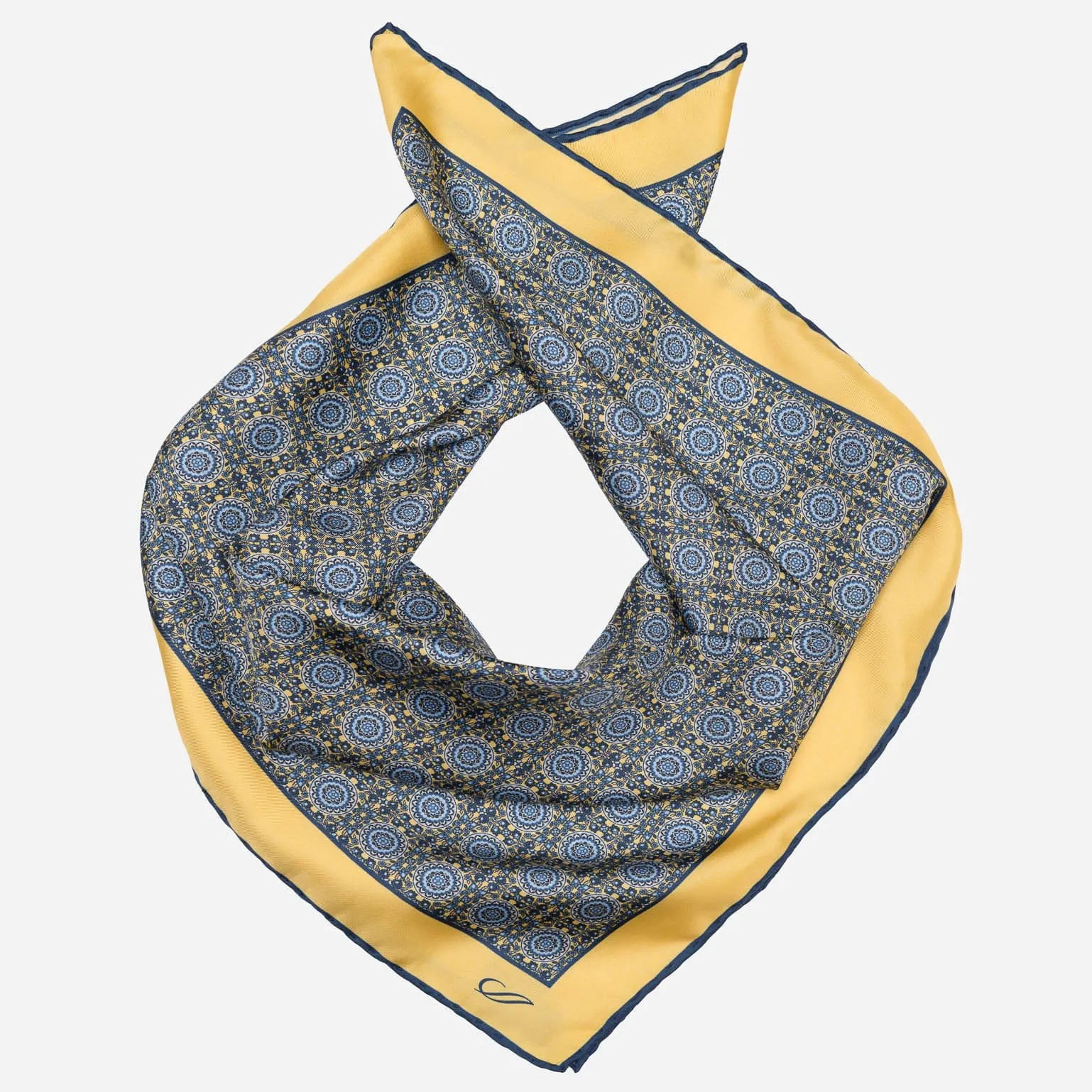 Lucca - Hand Rolled Silk Neckerchief - Yellow