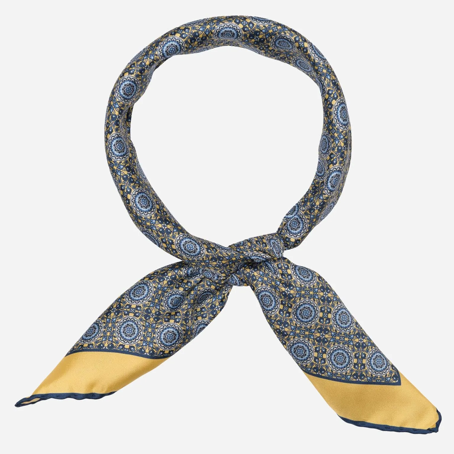 Lucca - Hand Rolled Silk Neckerchief - Yellow