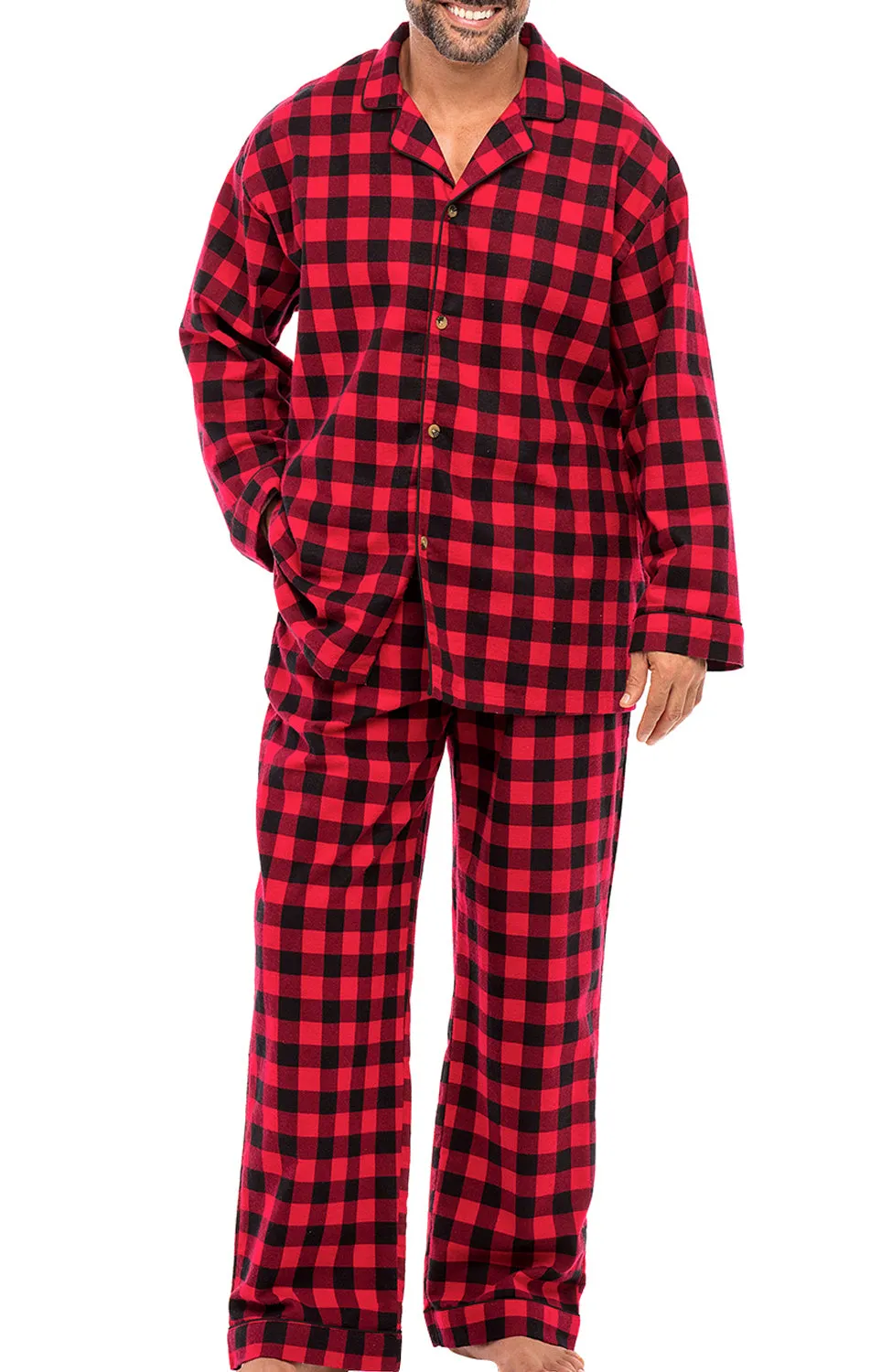 Men's Cotton Flannel Pajama Pants with Pockets