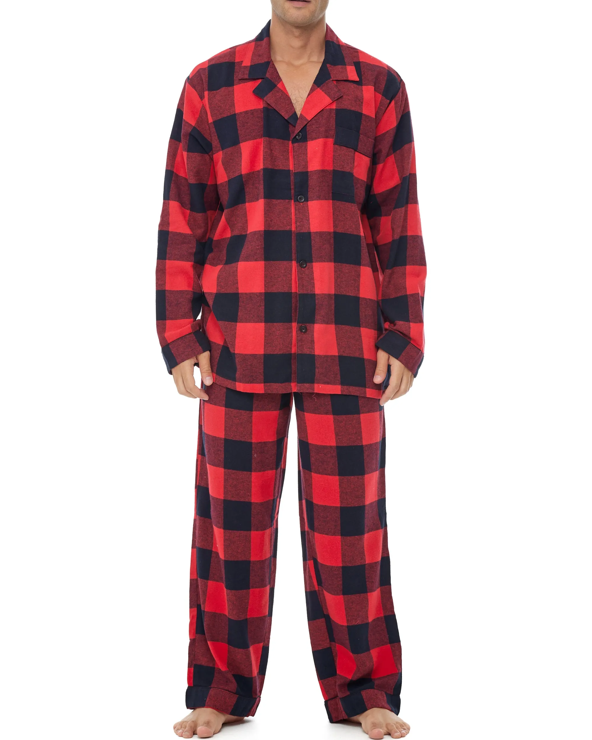 Men's Cotton Flannel Pajama Pants with Pockets