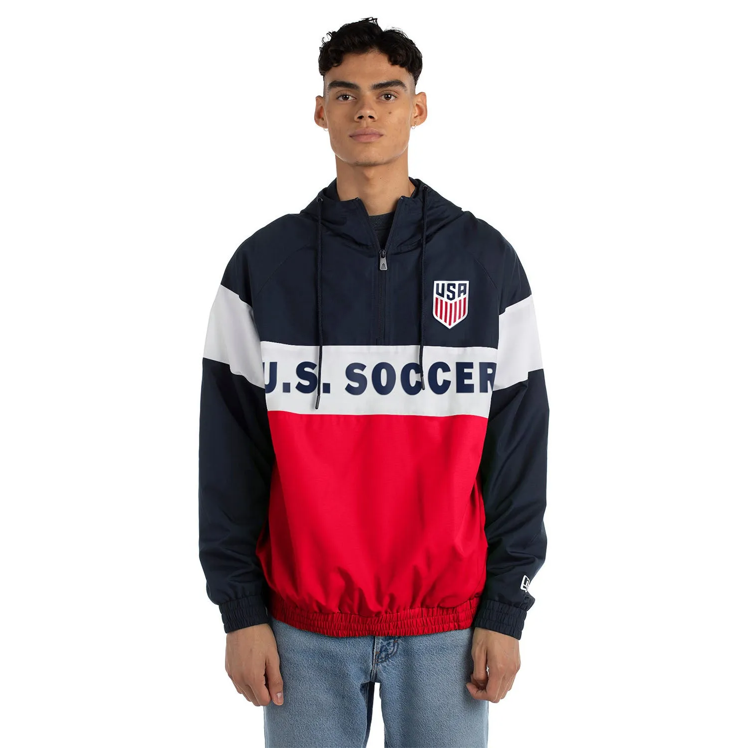 Men's New Era USMNT Rip Stop 1/4 Zip Pullover Hoodie