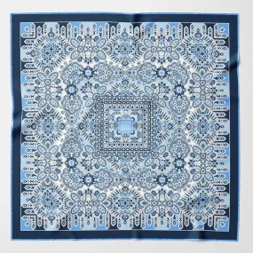 Messina - Hand Rolled Silk Neckerchief - Azure