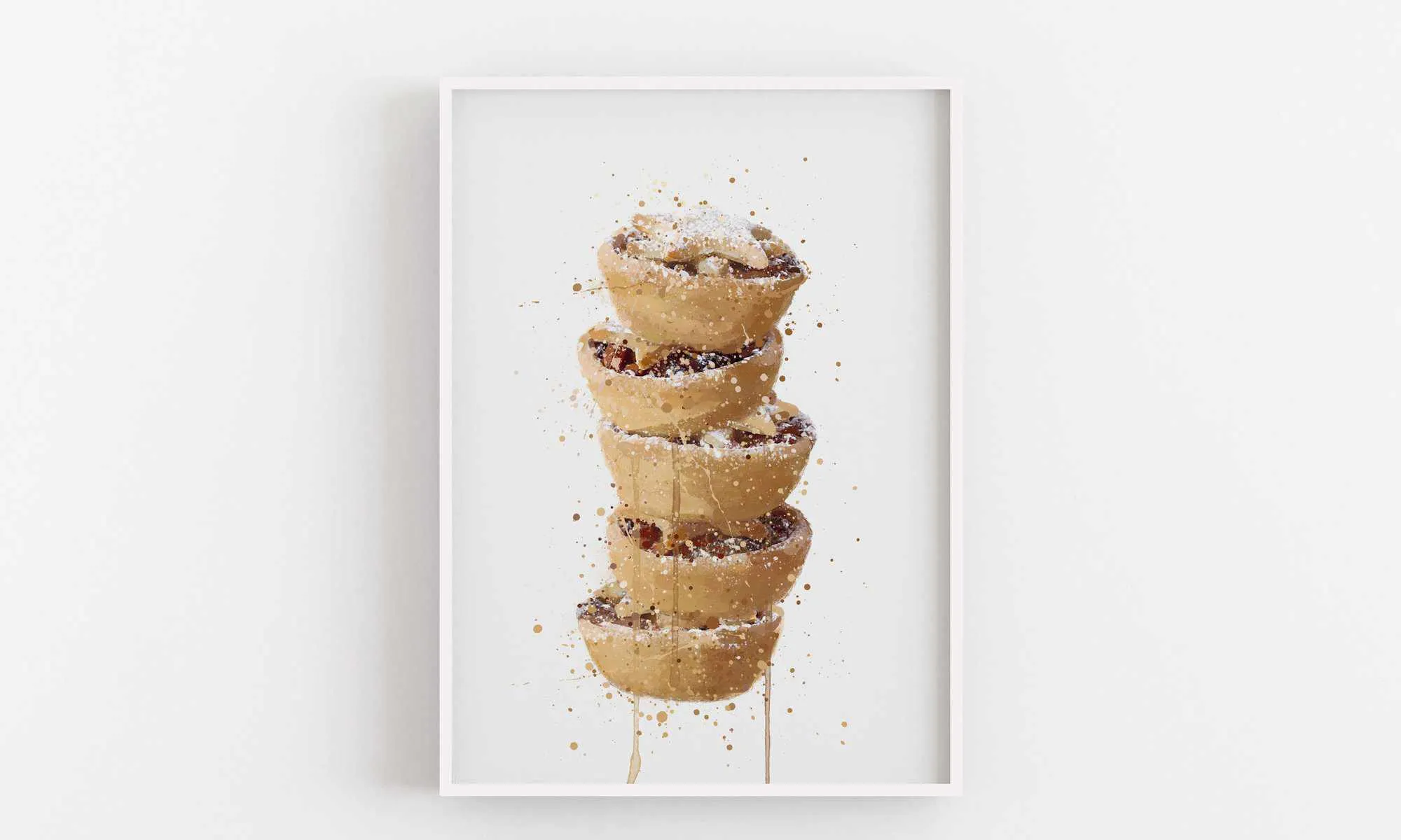 Mince Pie Wall Art Print , Contemporary and Stylish Christmas Decoration Alternative Xmas Decor