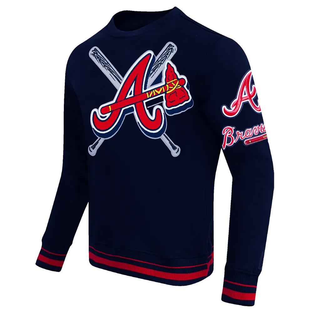 MLB ATLANTA BRAVES MASHUP LOGO MEN'S CREWNECK (MIDNIGHT NAVY)