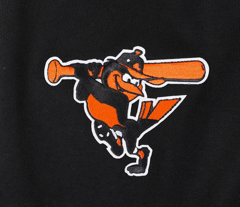 MLB BALTIMORE ORIOLES OLD ENGLISH MEN'S CREWNECK (BLACK)