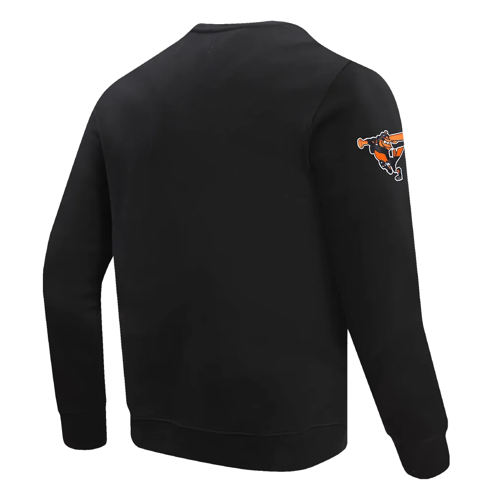 MLB BALTIMORE ORIOLES OLD ENGLISH MEN'S CREWNECK (BLACK)