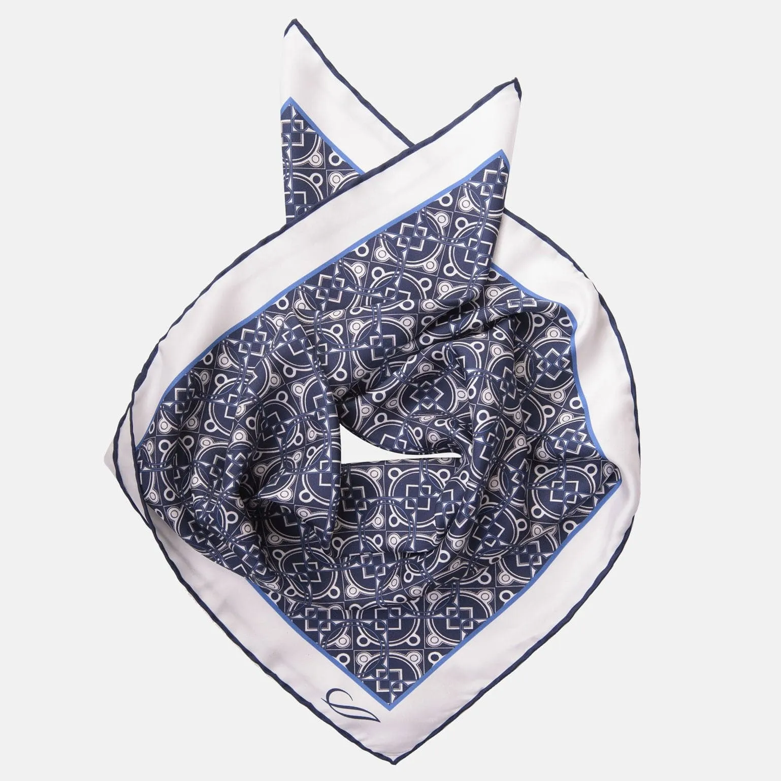 Montello - Hand Rolled Silk Neckerchief - Navy