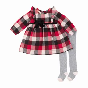 Mud Pie-Buffalo Check Dress & Tights