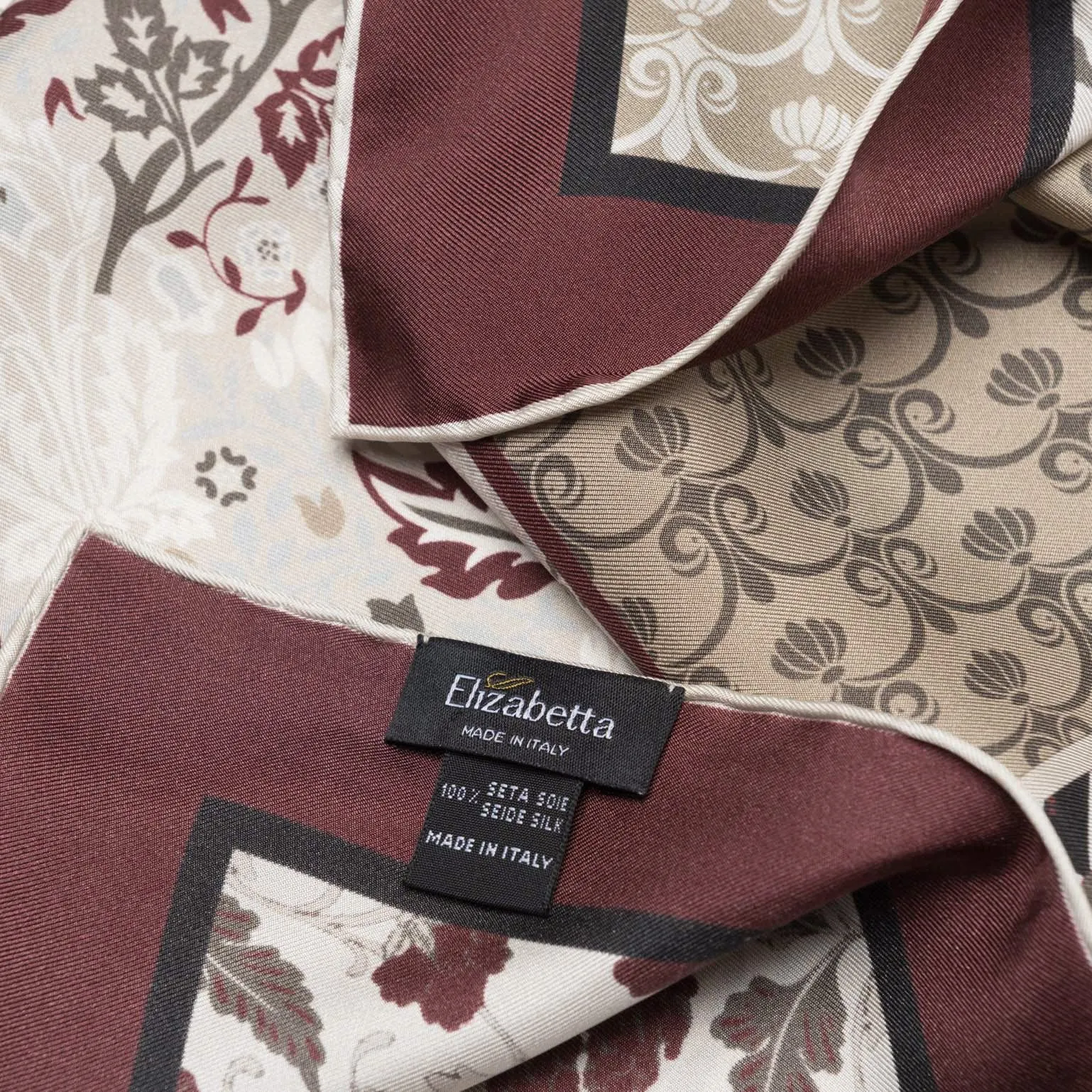 Napoli - Hand Rolled Silk Neckerchief - Maroon