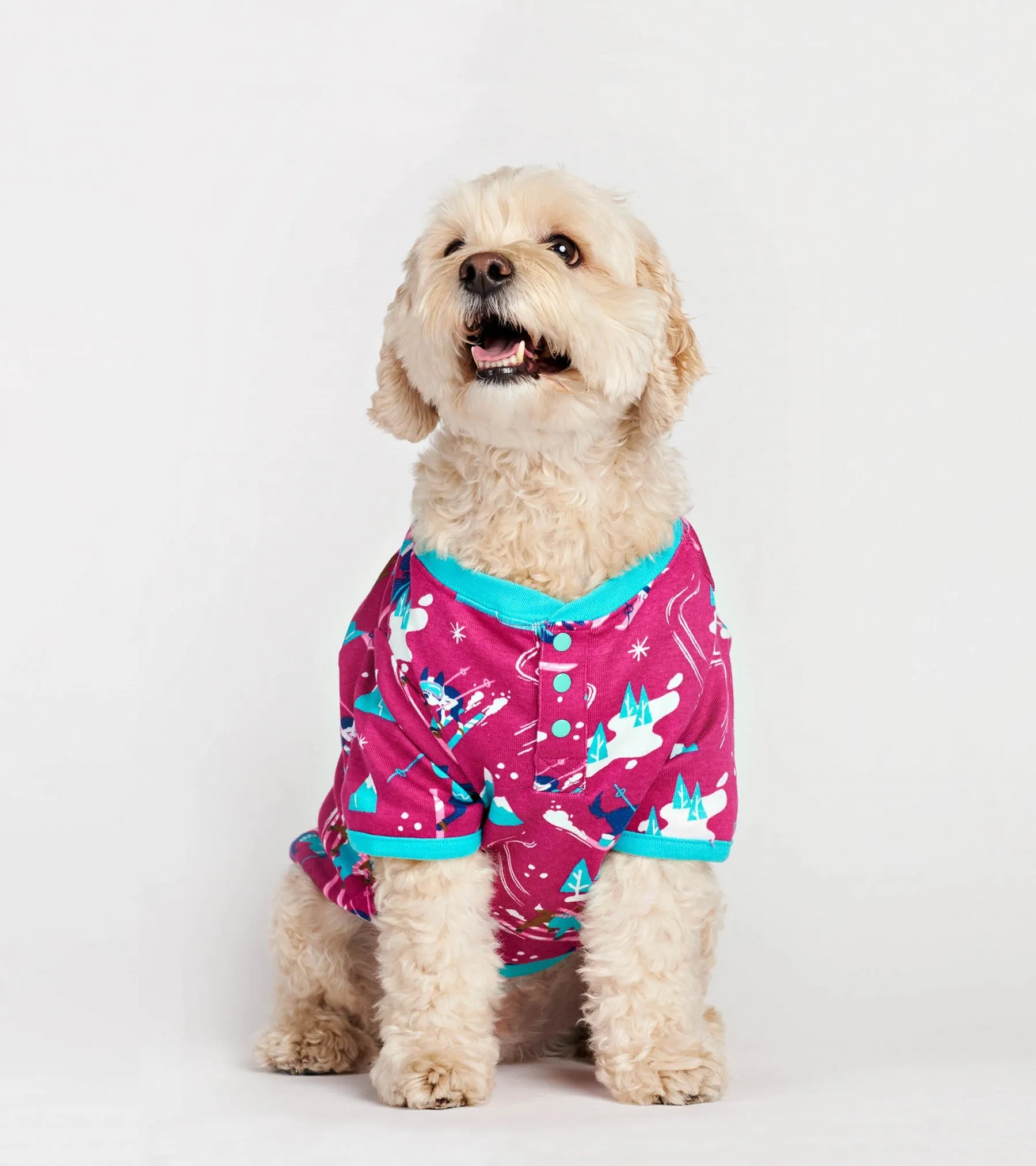 Retro Ski Dogs Pink Dog Pajama - Little Blue House By: Hatley