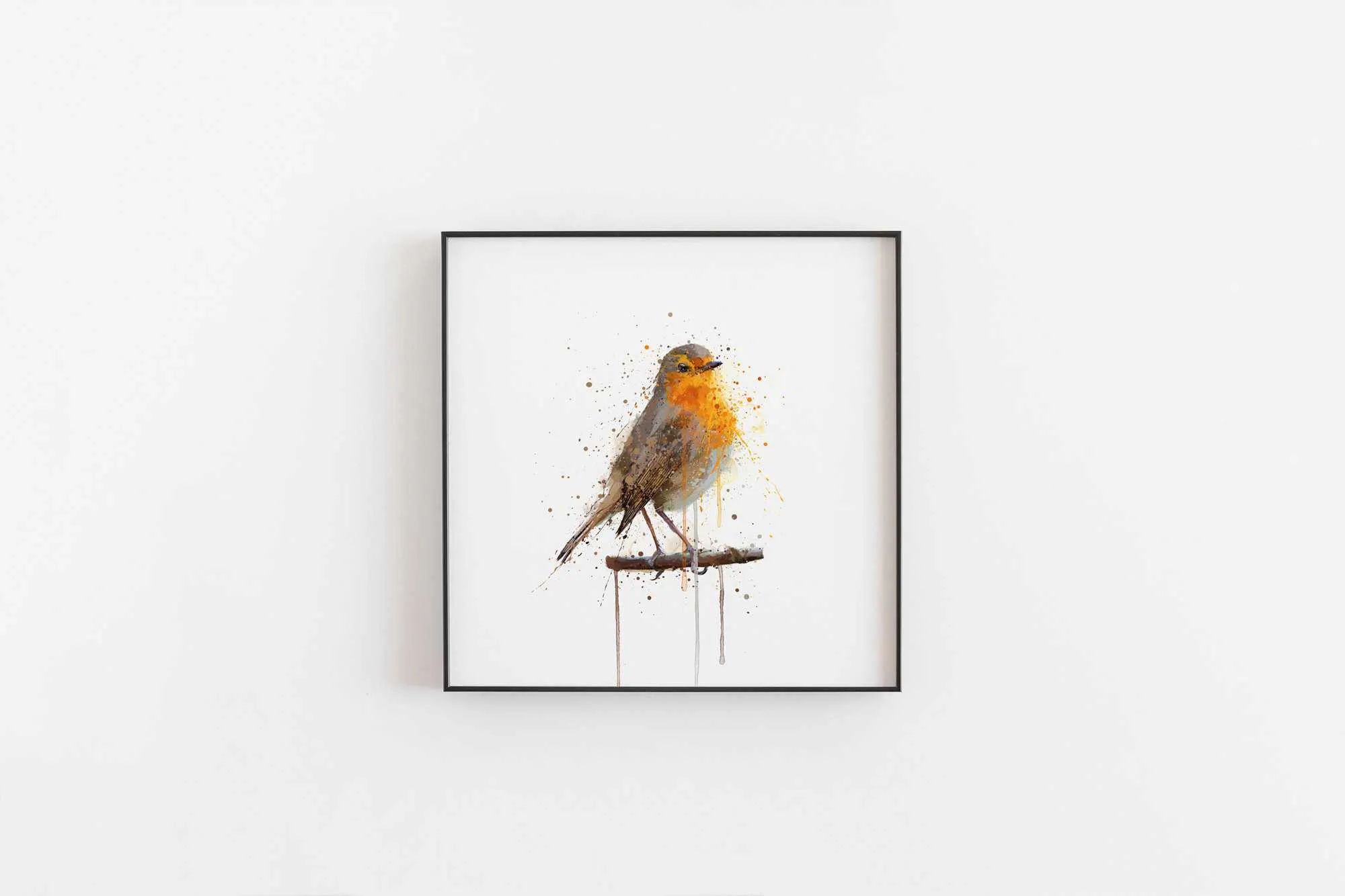 Robin Red Breast Wall Art Print , Contemporary and Stylish Christmas Decoration Alternative Xmas Decor