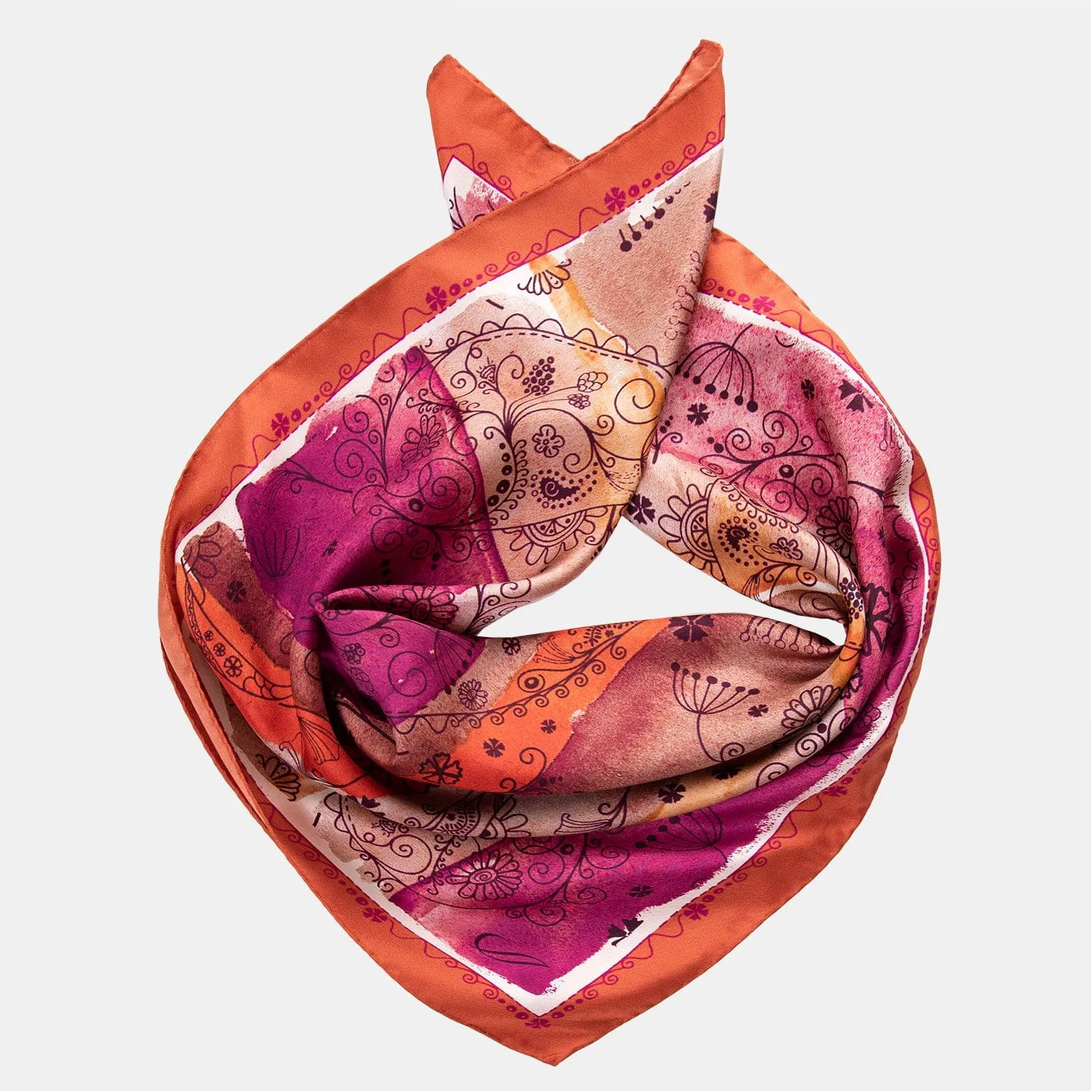 Roma - Hand Rolled Silk Neckerchief - Sunrise