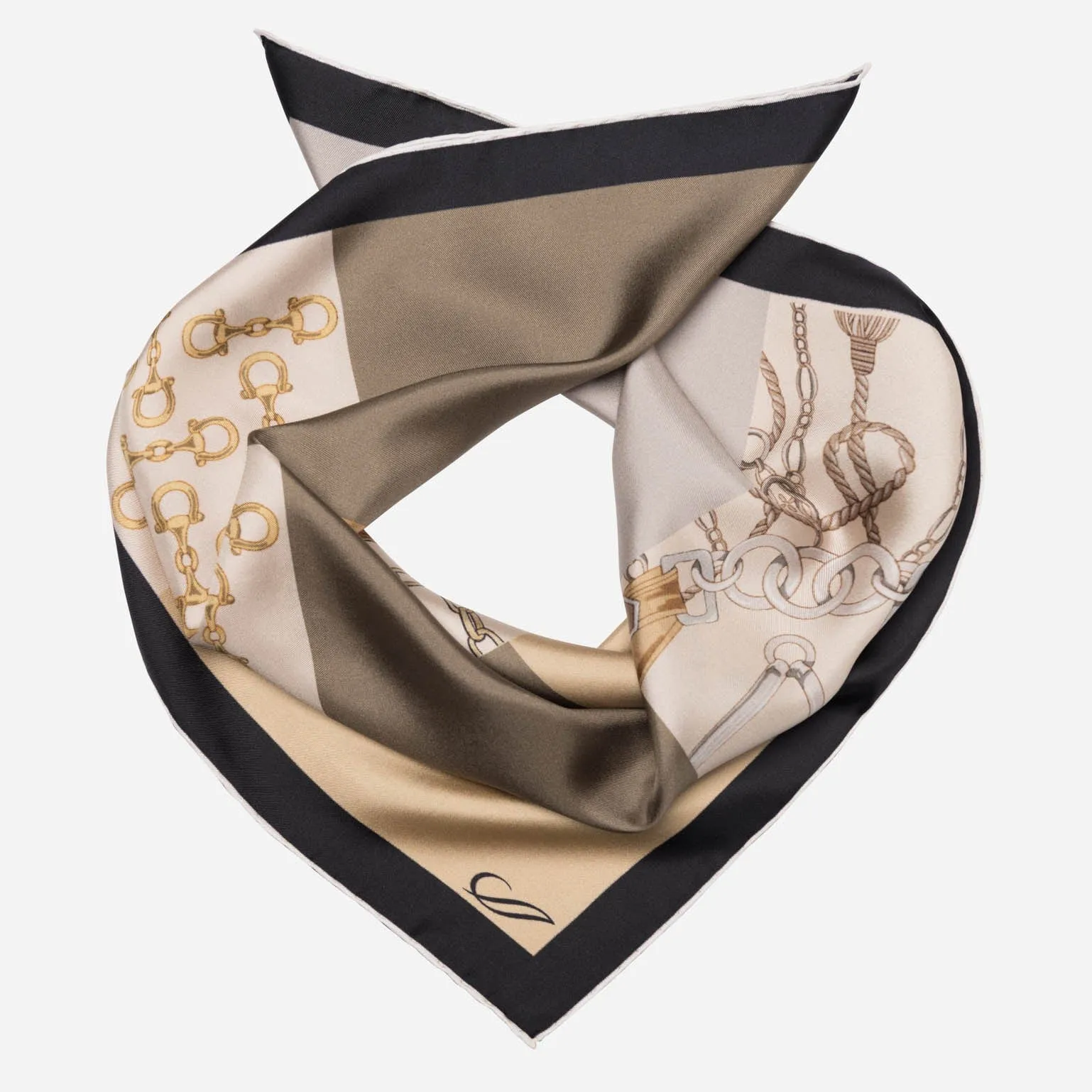 San Siro - Hand Rolled Silk Neckerchief - Tan