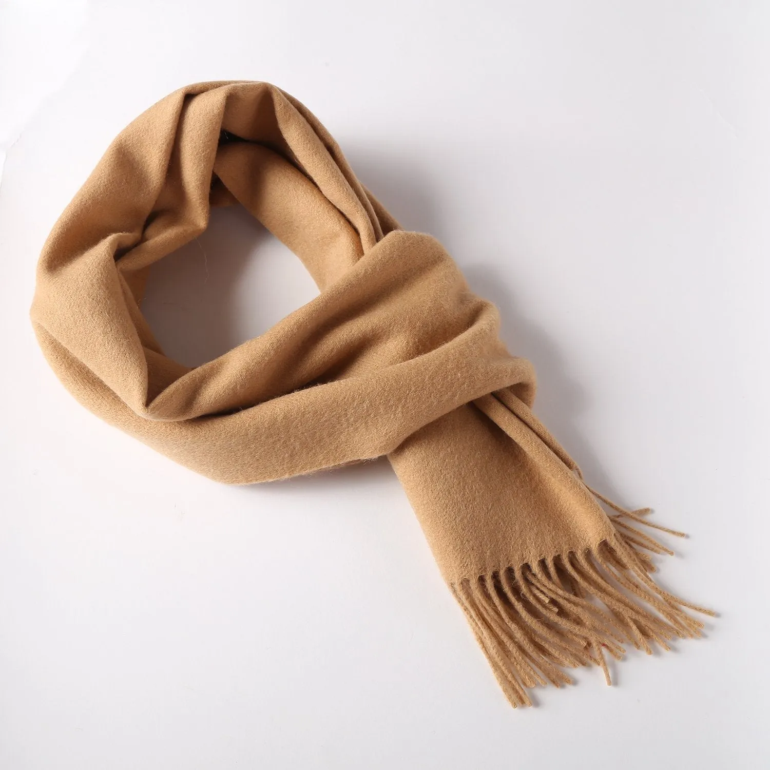 Solid Color Woolen Scarf Light Brown WO4001