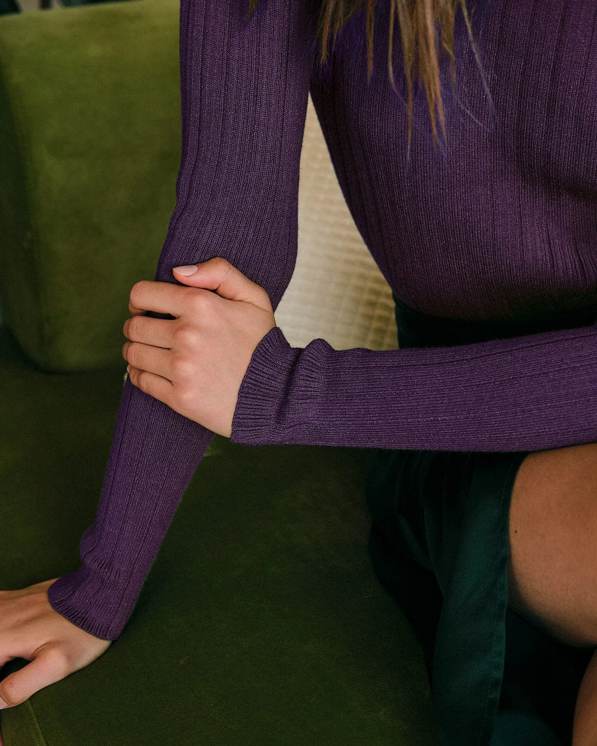 The Round Neck Ribbed Knit Sweater