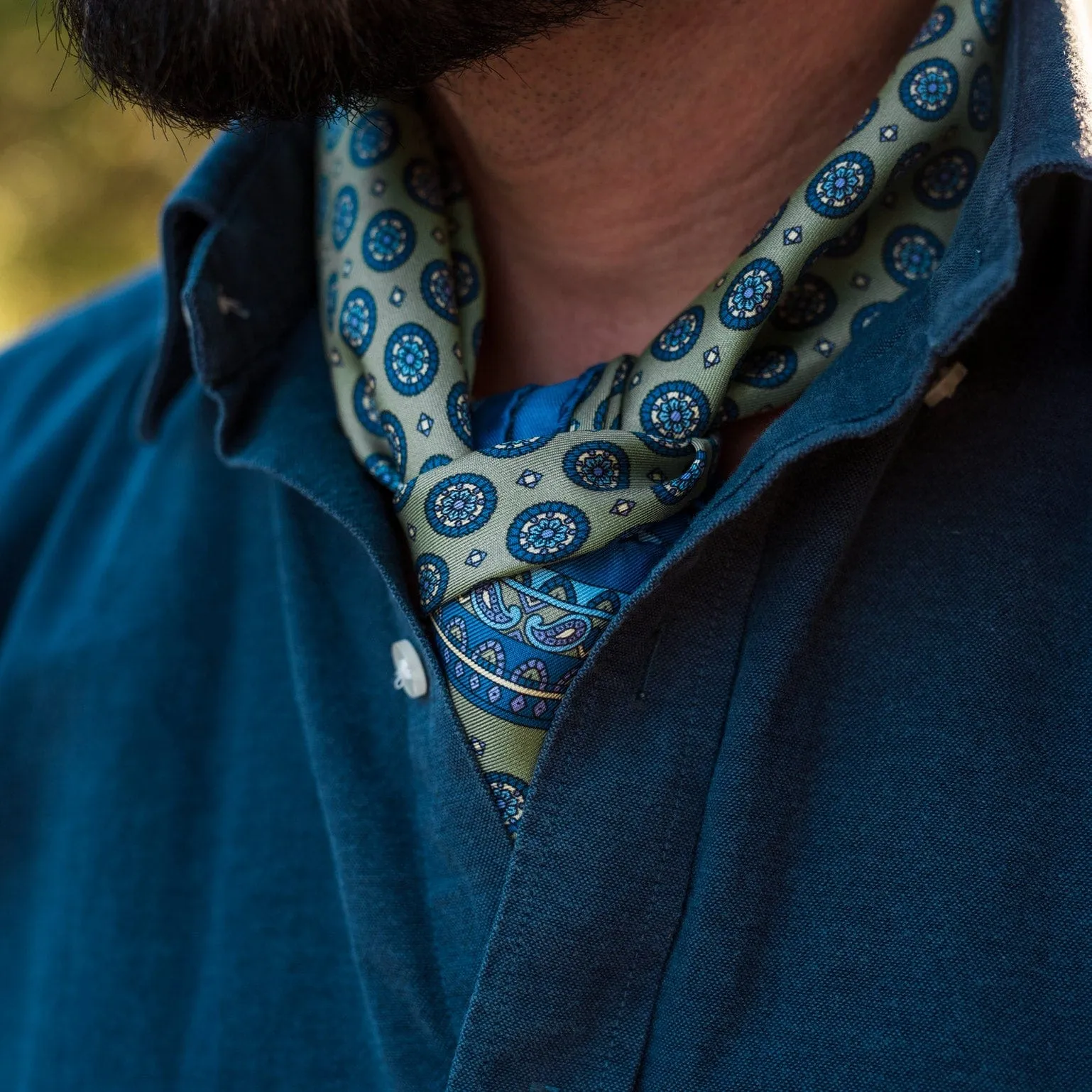 Toscana - Hand Rolled Silk Neckerchief - Pistachio