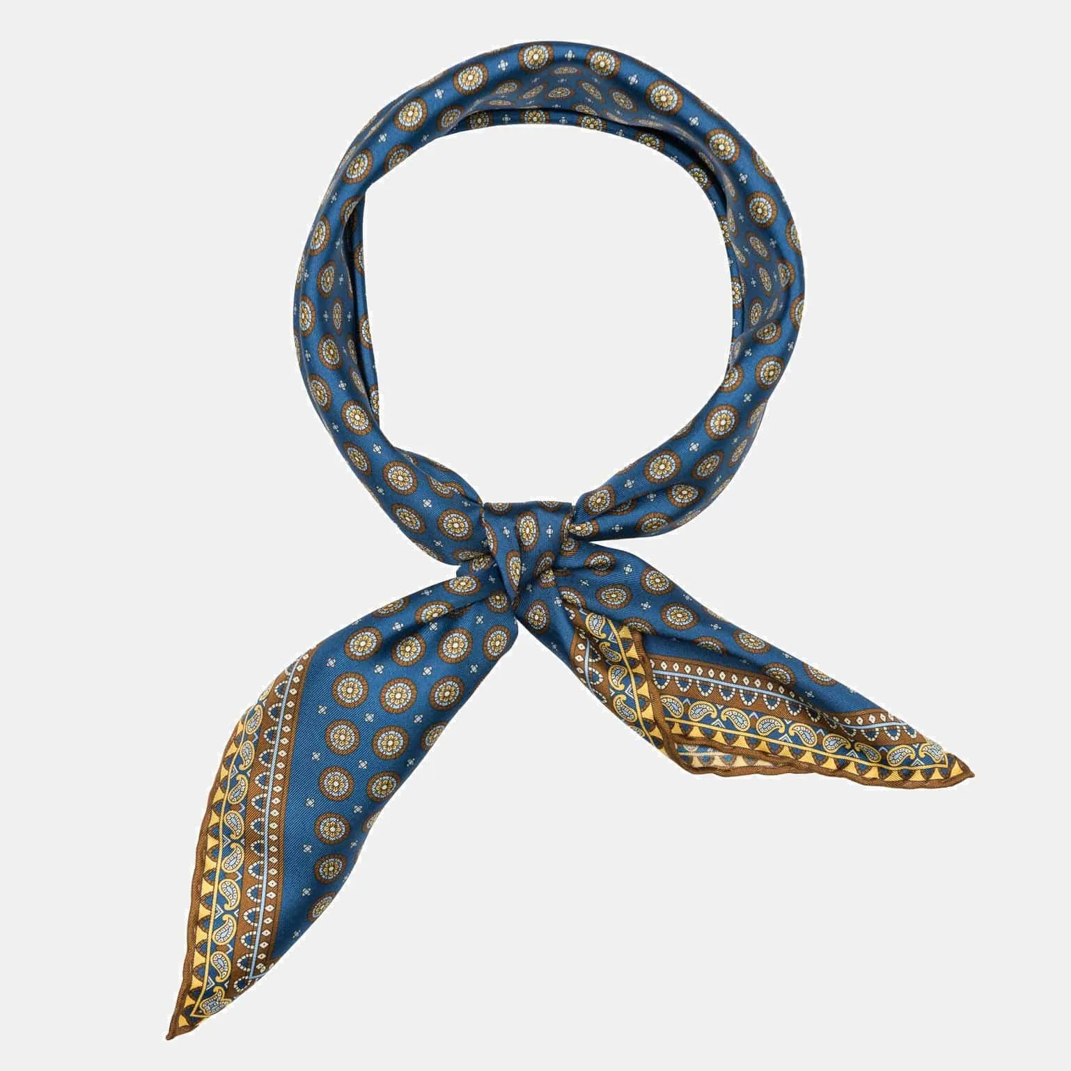 Toscana - Hand Rolled Silk Neckerchief - Prussian Blue