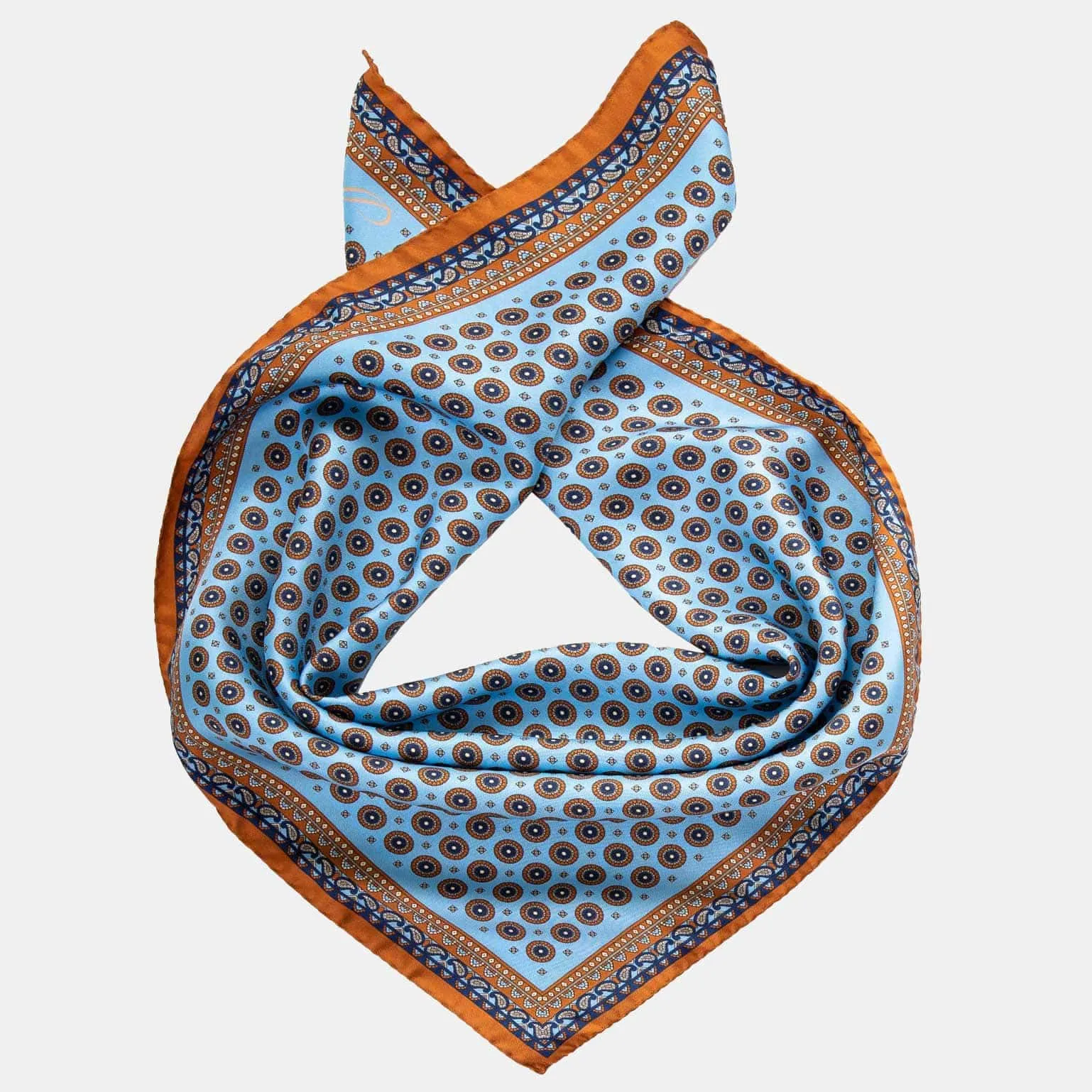 Toscana - Hand Rolled Silk Neckerchief - Sky Blue