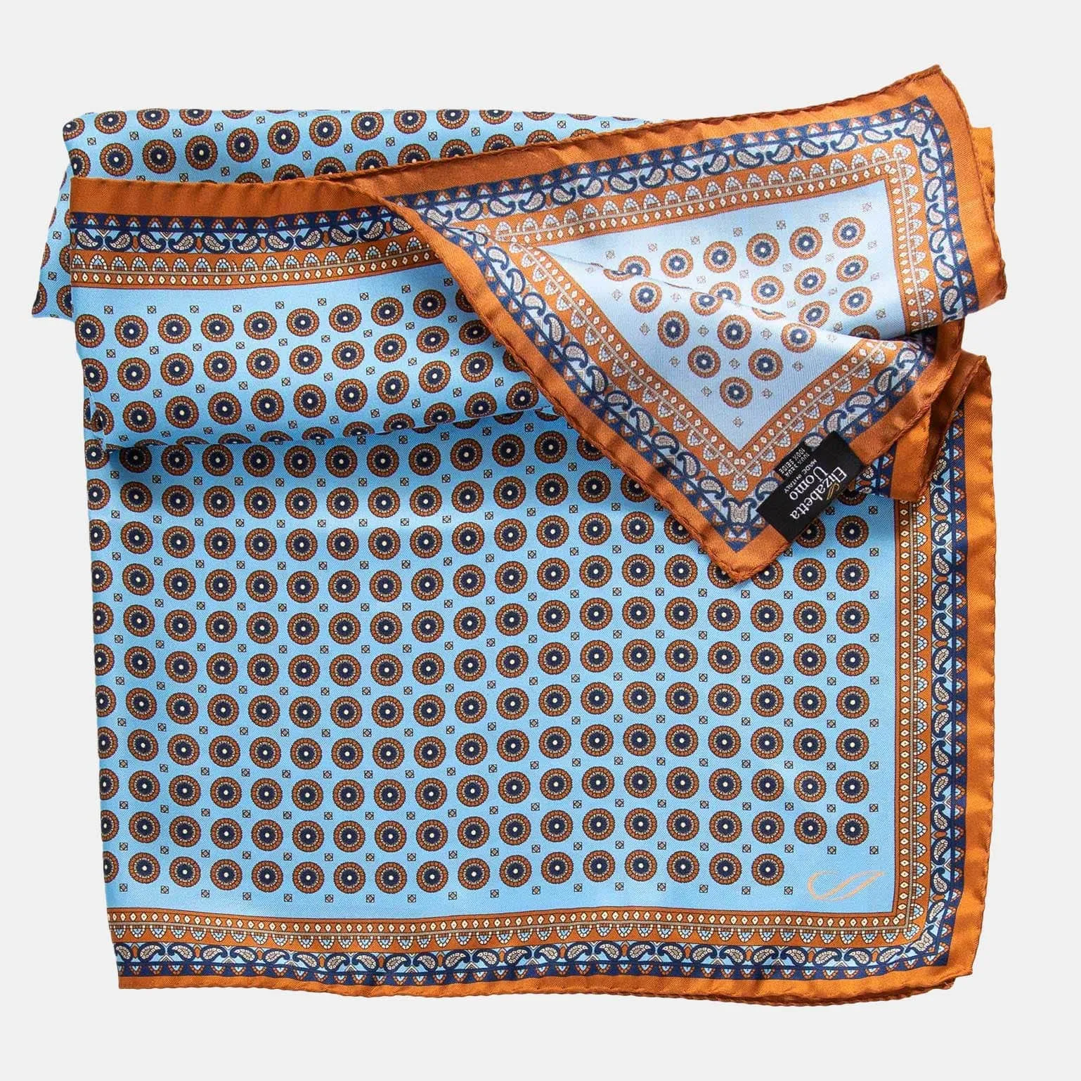 Toscana - Hand Rolled Silk Neckerchief - Sky Blue