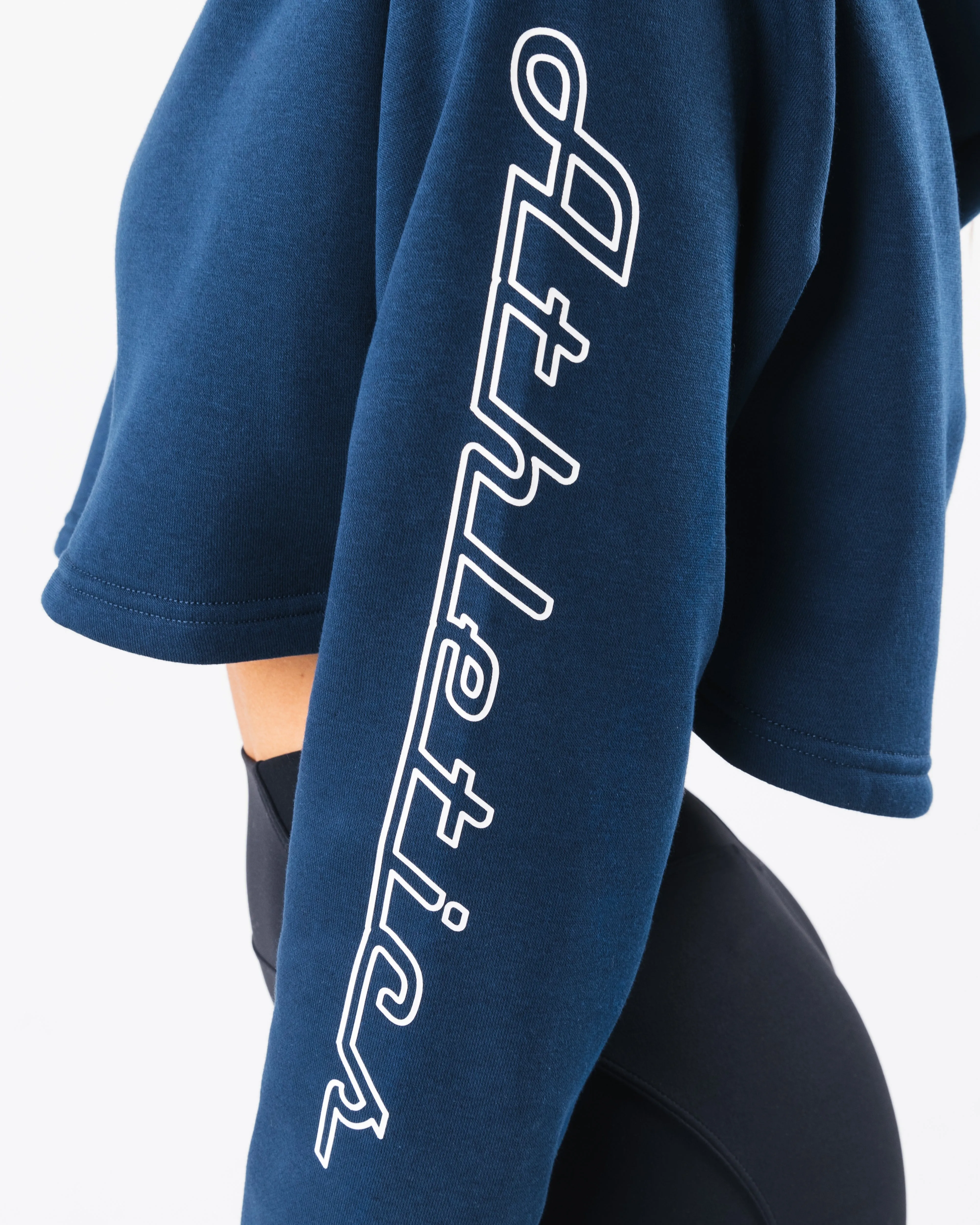 Trilogy Crop Hoodie - Denim