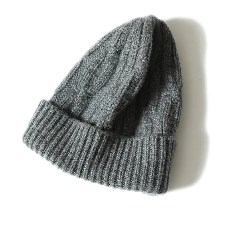 Twisted-Ribbed Cashmere Hat