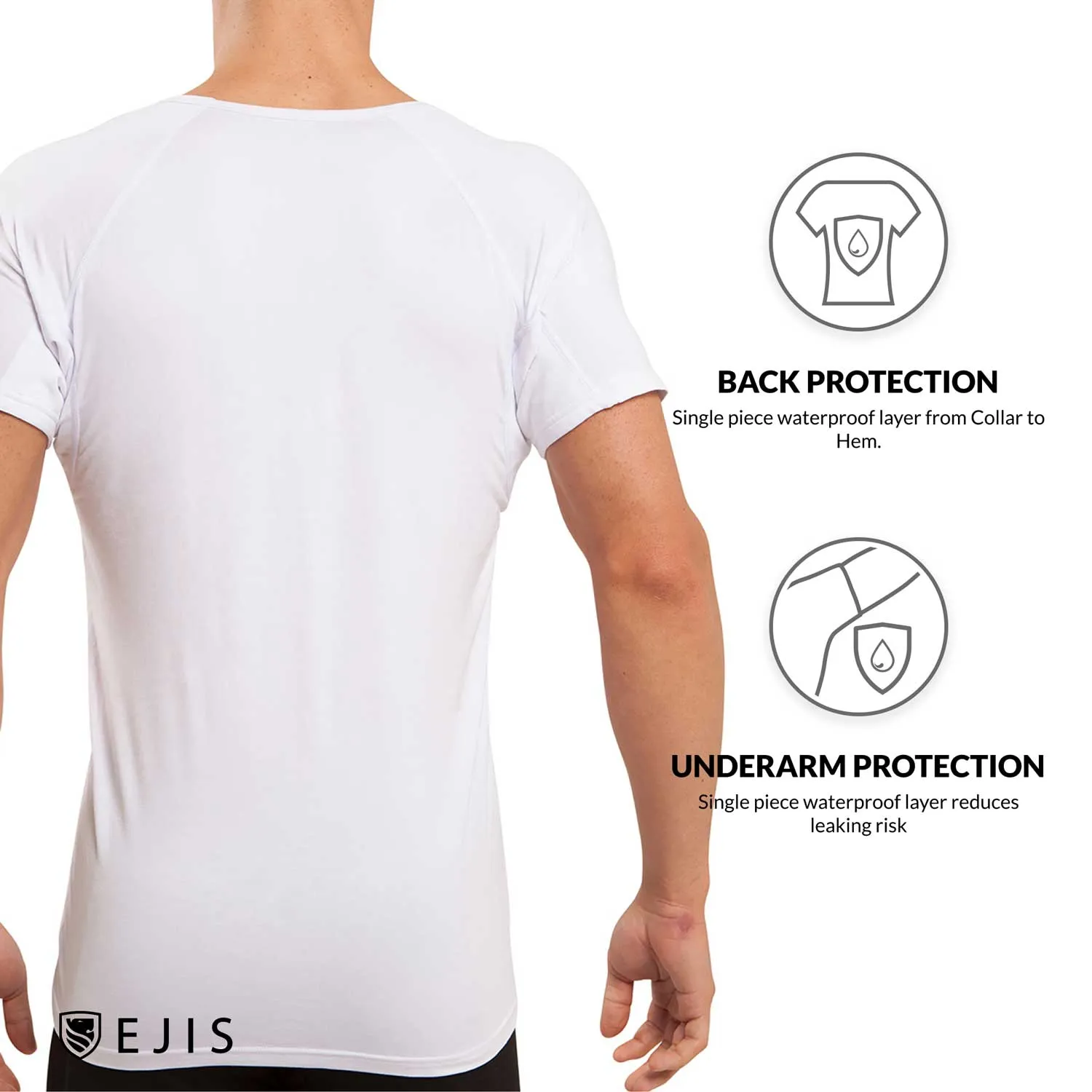 V-Neck Micro Modal Back & Underarm Sweat Proof Undershirt for Men