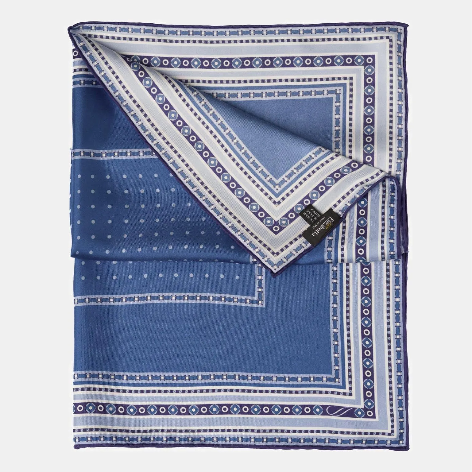 Verona - Hand Rolled Silk Neckerchief - Blue