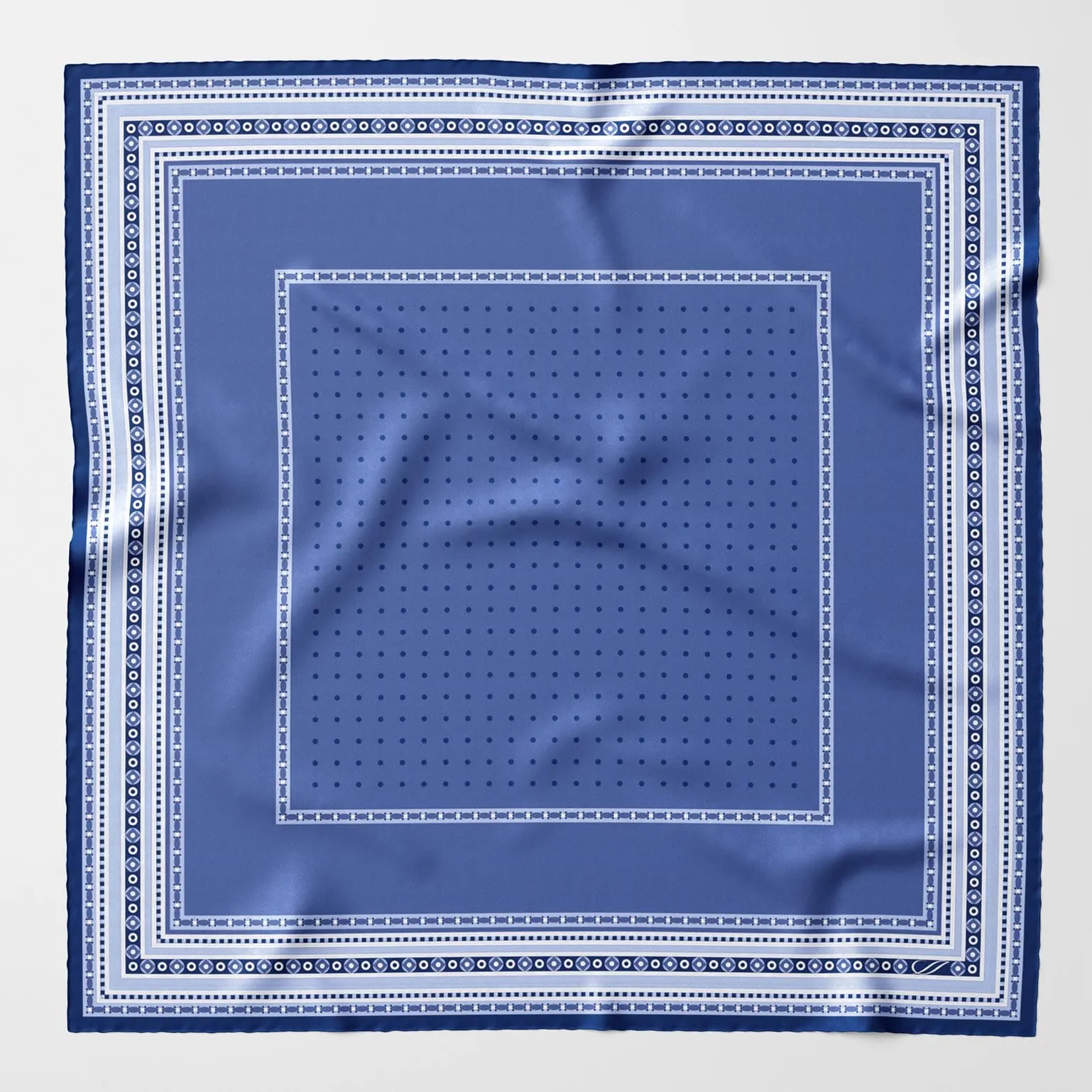 Verona - Hand Rolled Silk Neckerchief - Blue