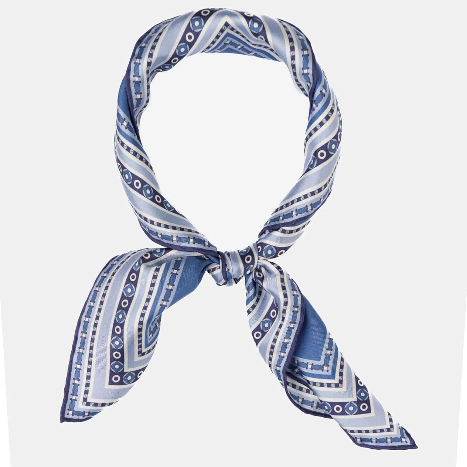 Verona - Hand Rolled Silk Neckerchief - Blue