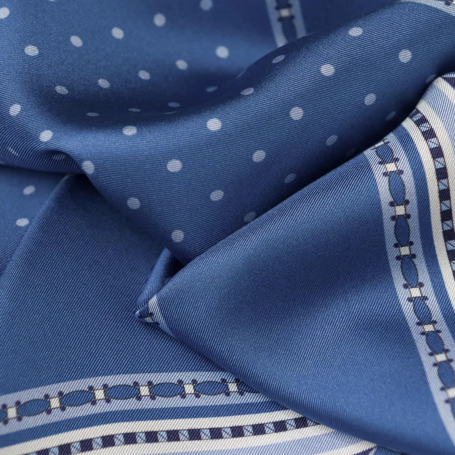 Verona - Hand Rolled Silk Neckerchief - Blue