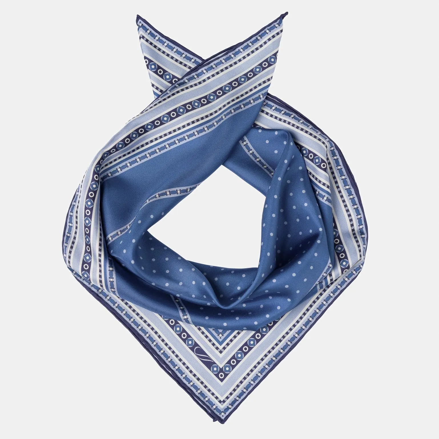 Verona - Hand Rolled Silk Neckerchief - Blue